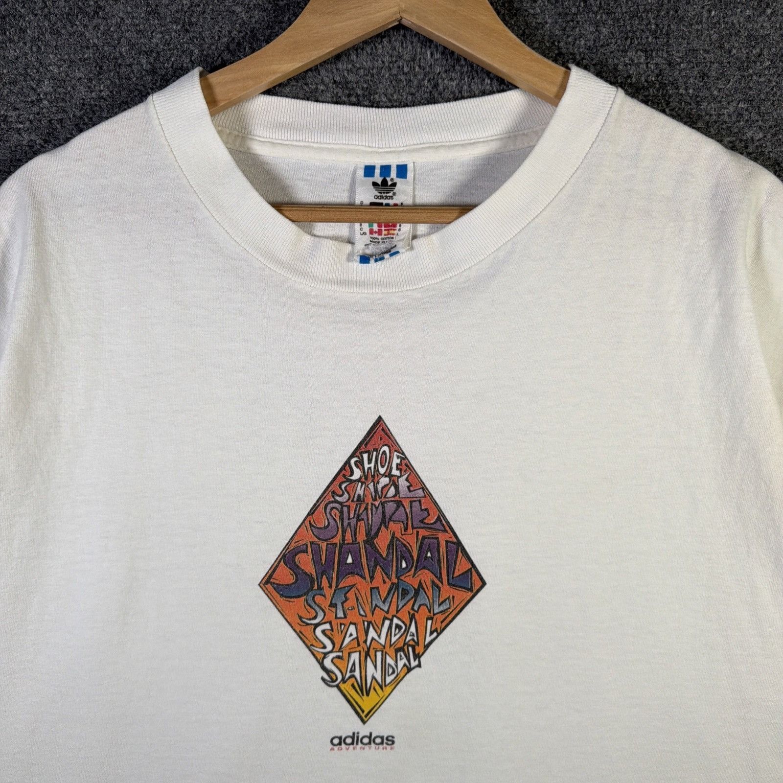 Adidas Vintage Adidas Shirt XL White 90s Sandal Shoe Sneaker ACG Size US XL / EU 56 / 4 - 1 Thumbnail