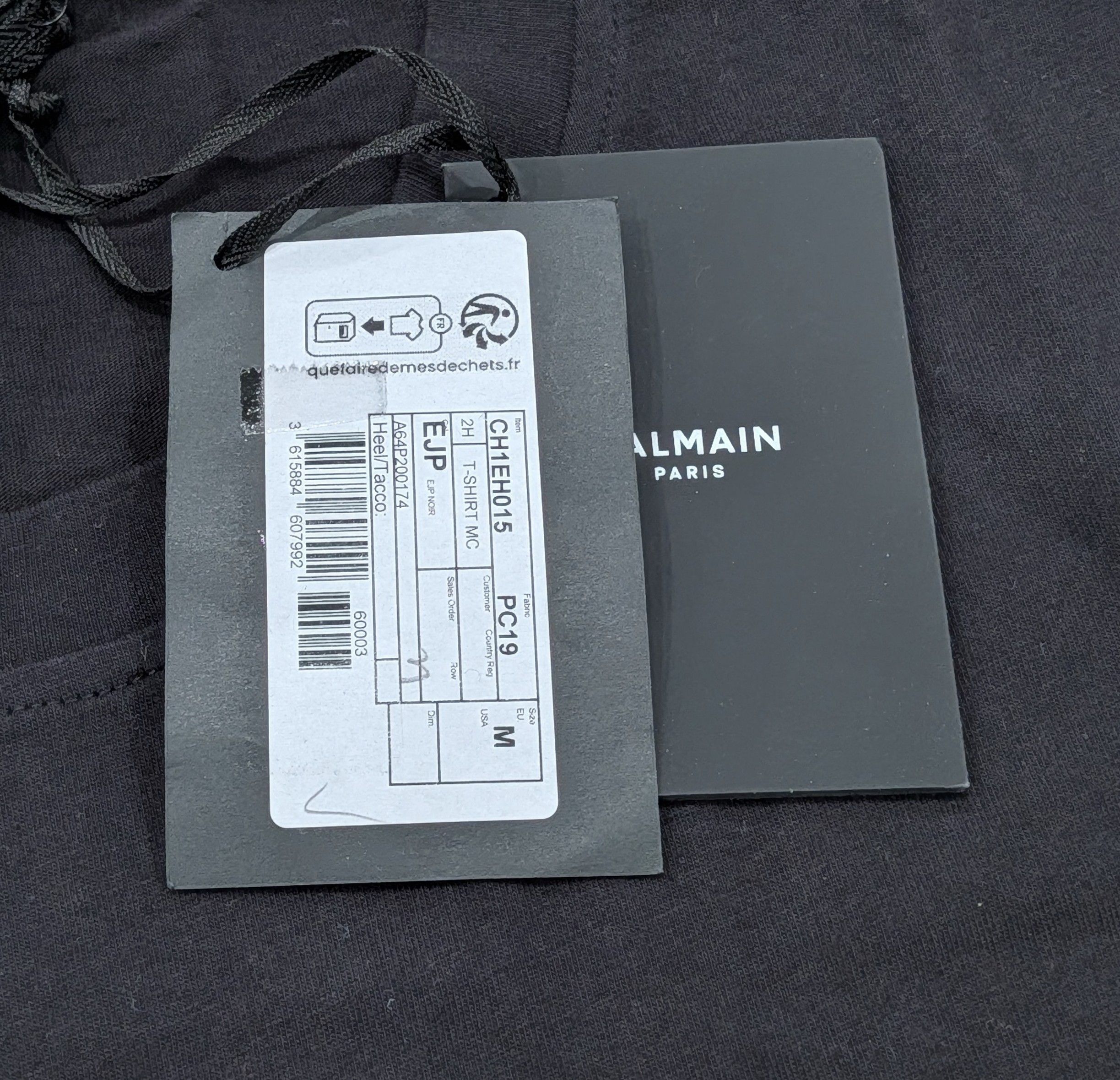 Balmain BALMAIN Embroidered Crystal Logo Cotton T-Shirt Black Medium Size US M / EU 48-50 / 2 - 8 Thumbnail