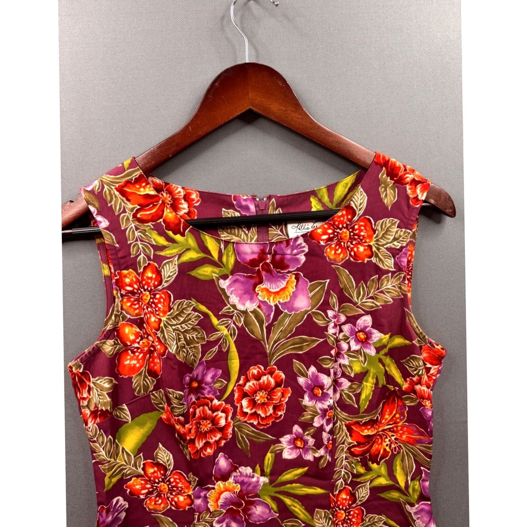 Lee VINTAGE Kathie Lee Collection Womens Purple Tropical Floral Sleeveless Maxi Dress S Size S / US 4 / IT 40 - 2 Thumbnail