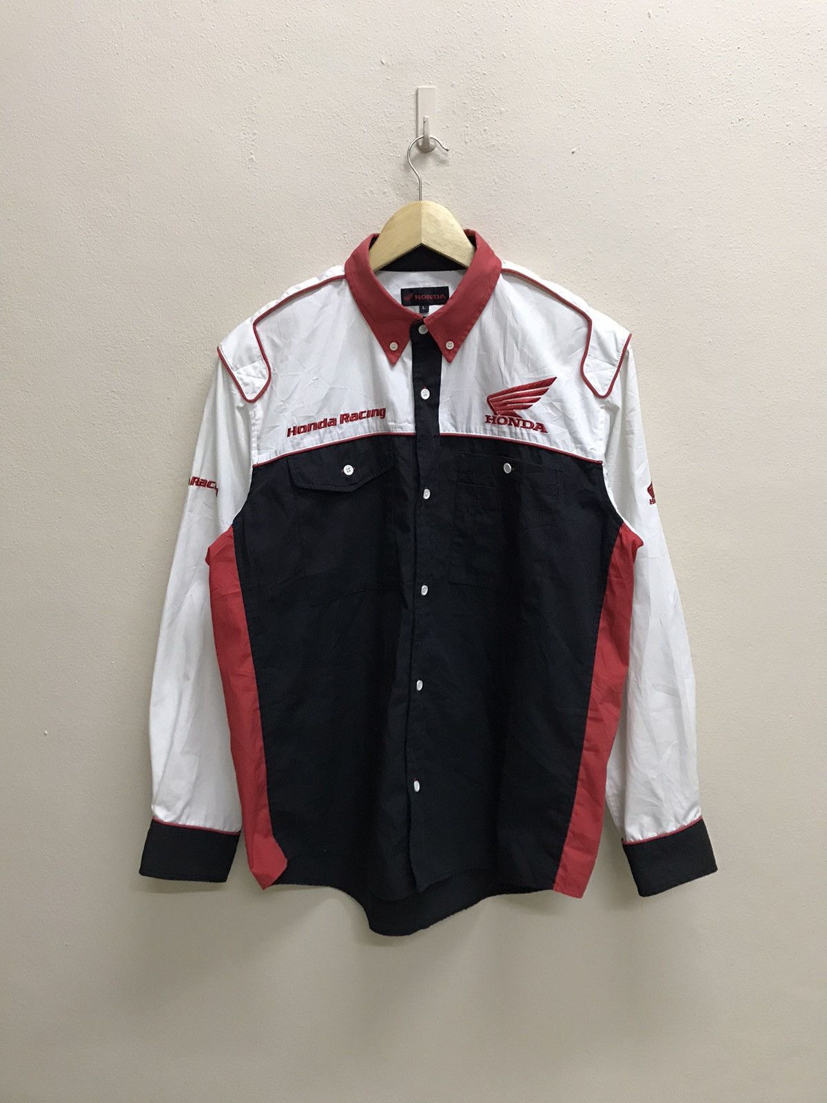 Honda VINTAGE HONDA RACING MOTORSPORT BUTTON UP SHIRT Size US L / EU 52-54 / 3 - 3 Thumbnail