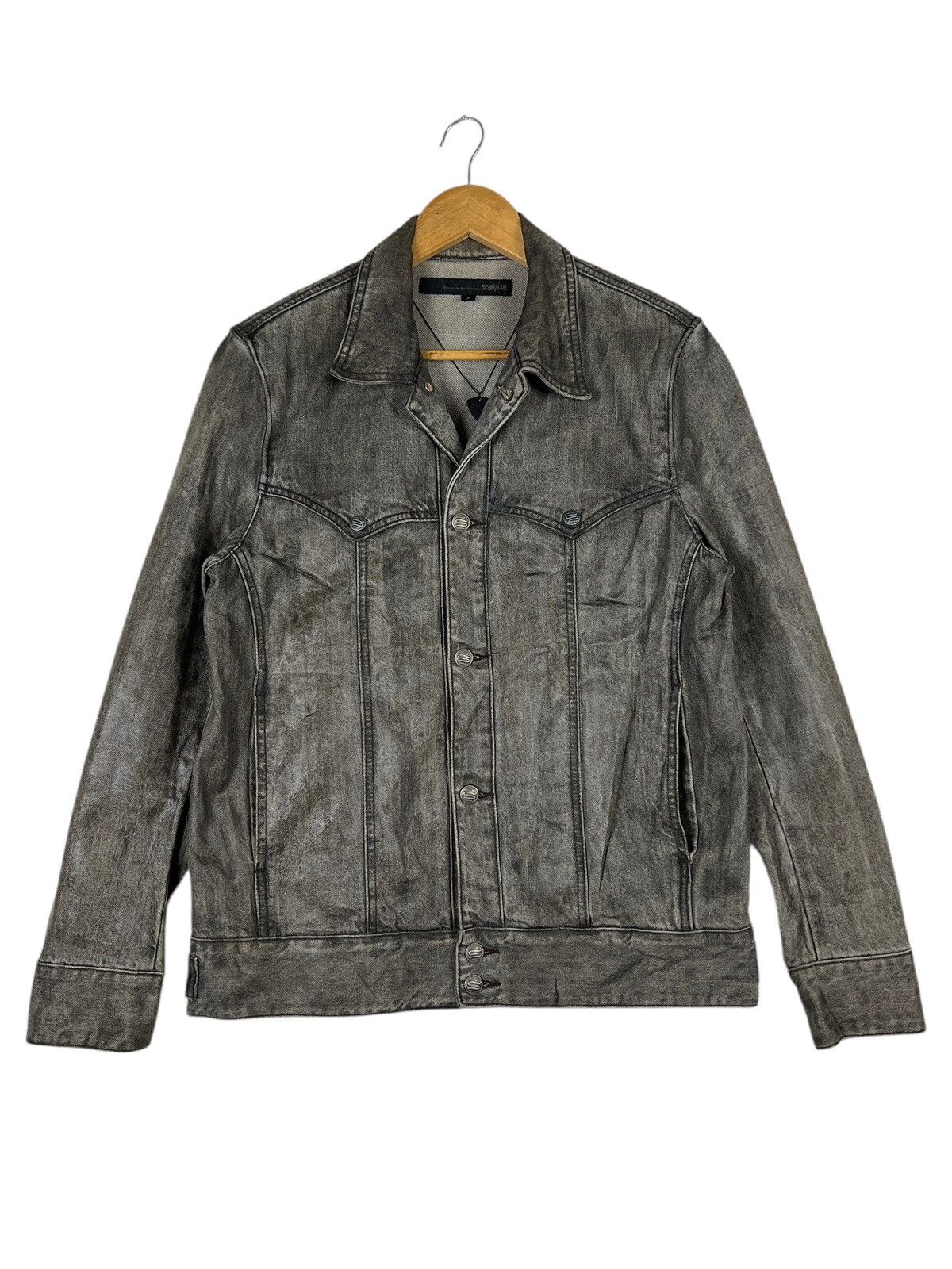If Six Was Nine 🔥 SCHLUSSEL PAIN COATED DENIM TRUCKER JACKET Size US M / EU 48-50 / 2 - 3 Thumbnail