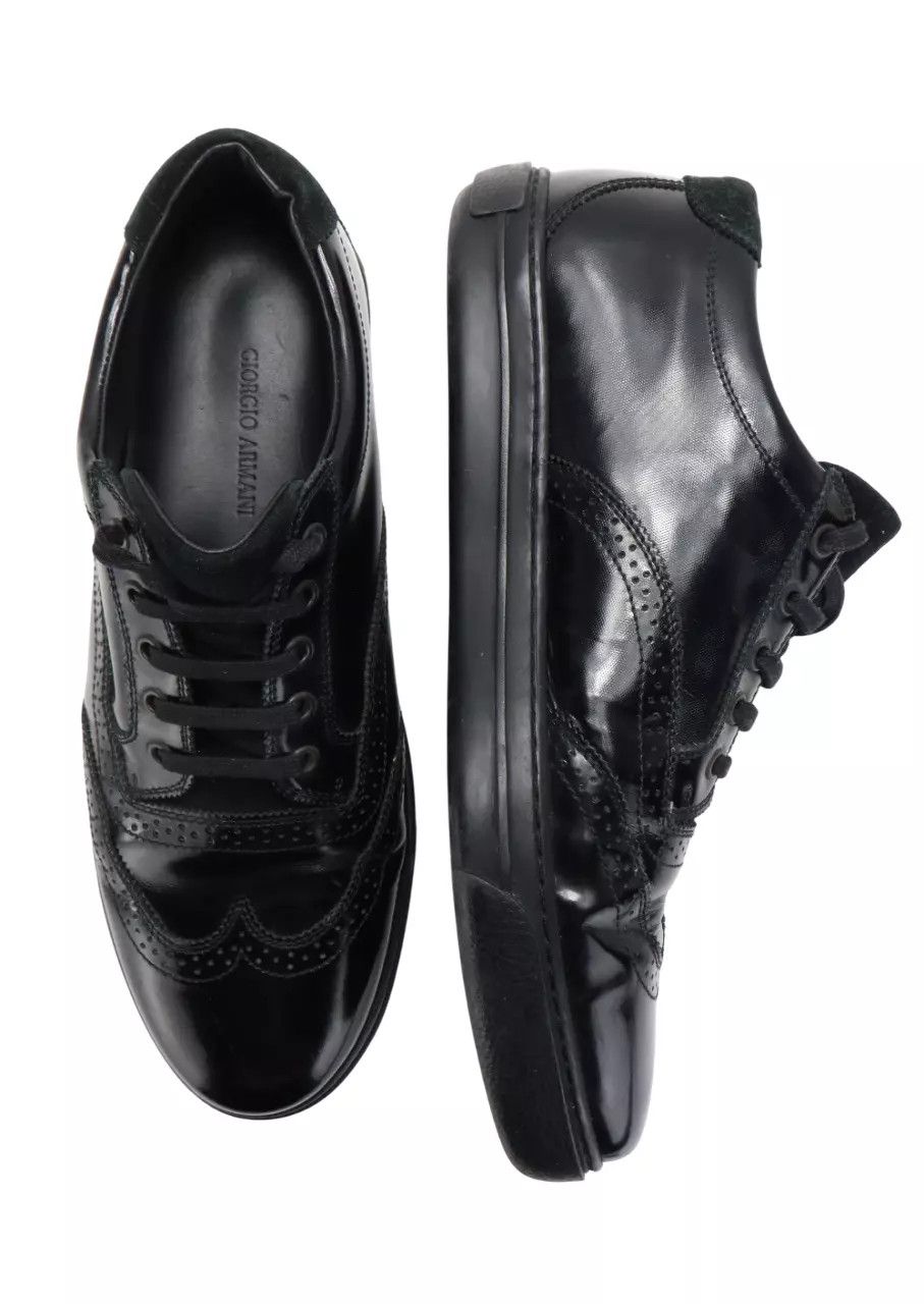 Giorgio Armani GIORGIO ARMANI Shoes Men's EU 43 Black Leather Almond Toe Size US 10 / EU 43 - 2 Thumbnail