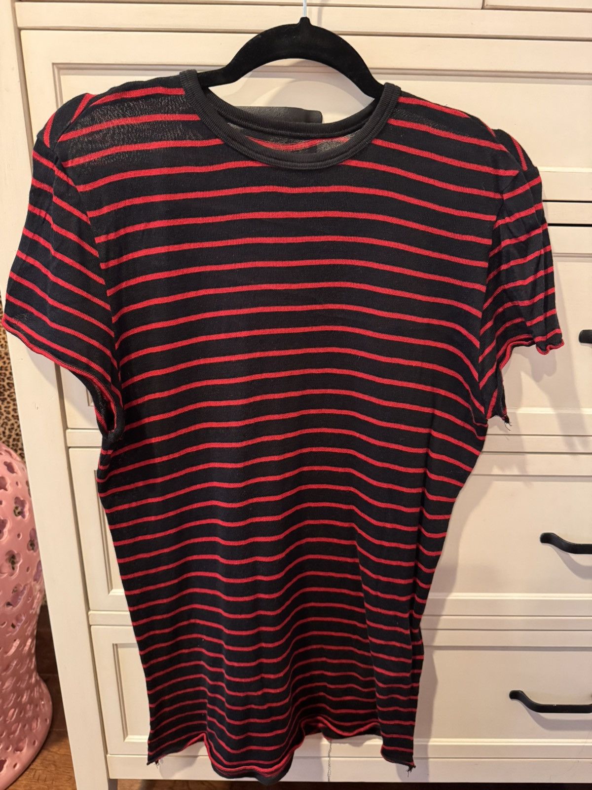 Amiri Amiri red & black striped t shirt Size US S / EU 44-46 / 1 - 1 Thumbnail