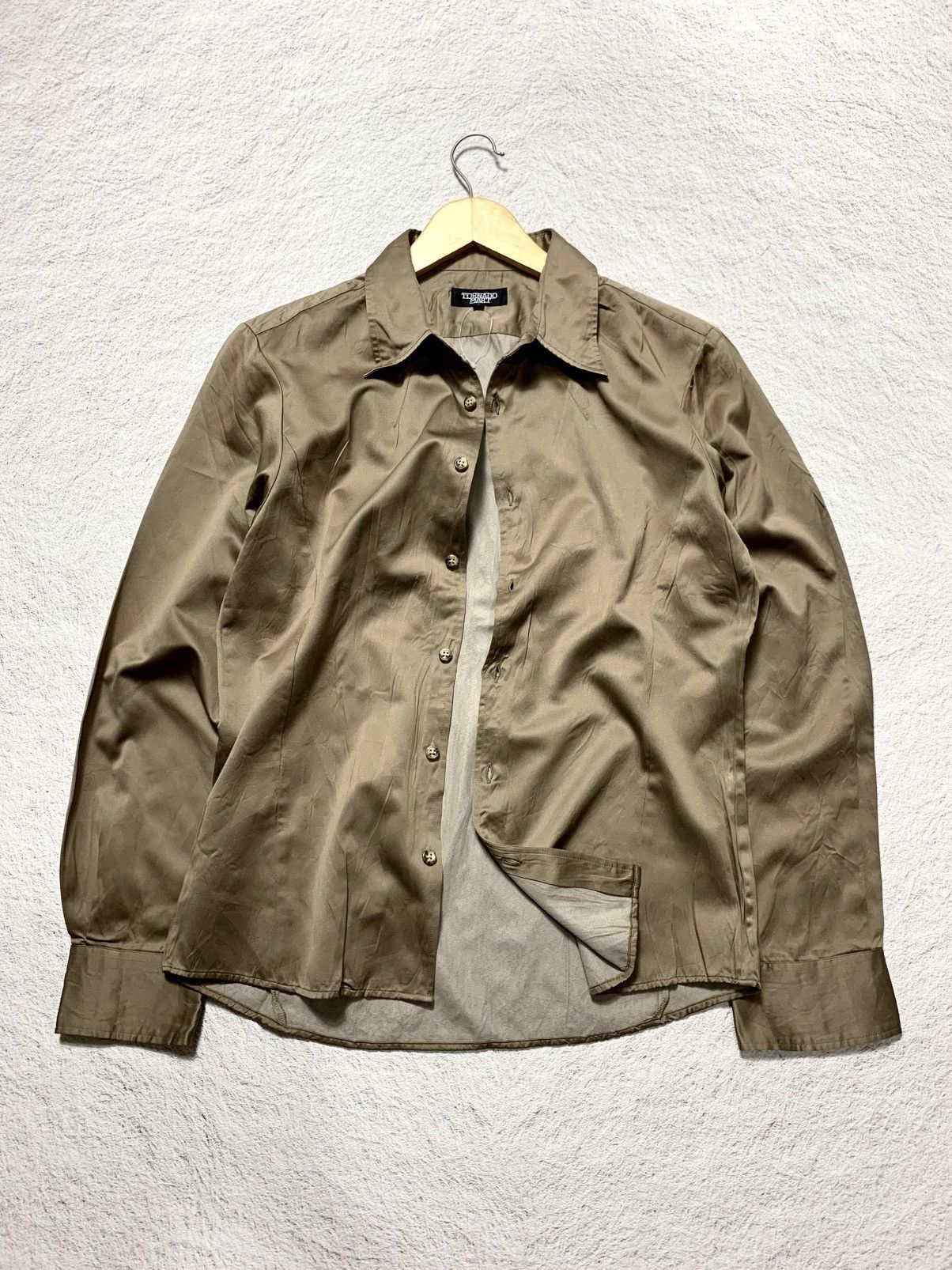 Tornado Mart 💥 Rare Tornado Mart Avant Garde Brown Long Sleeve Shirt Size US L / EU 52-54 / 3 - 4 Thumbnail