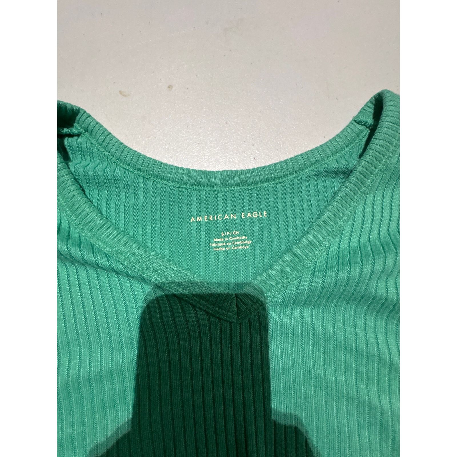 American Eagle Outfitters American Eagle Ribbed V-Neck Long Sleeve Top Women’s Small Size S / US 4 / IT 40 - 3 Thumbnail