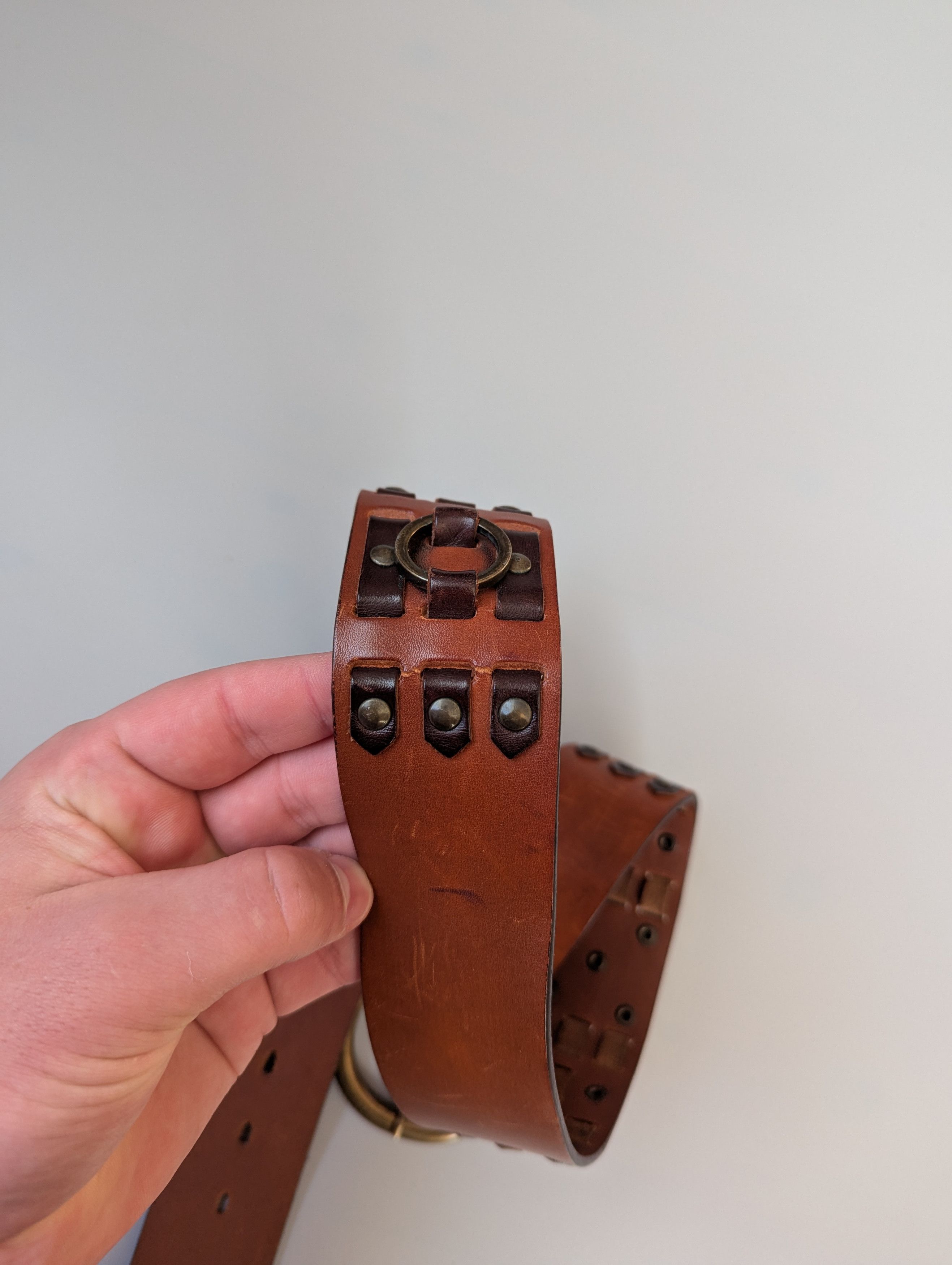 Dolce & Gabbana × Vintage Dolce Gabbana Vintage Leather Belt With Metal Size 85cm Size 32 - 7 Thumbnail
