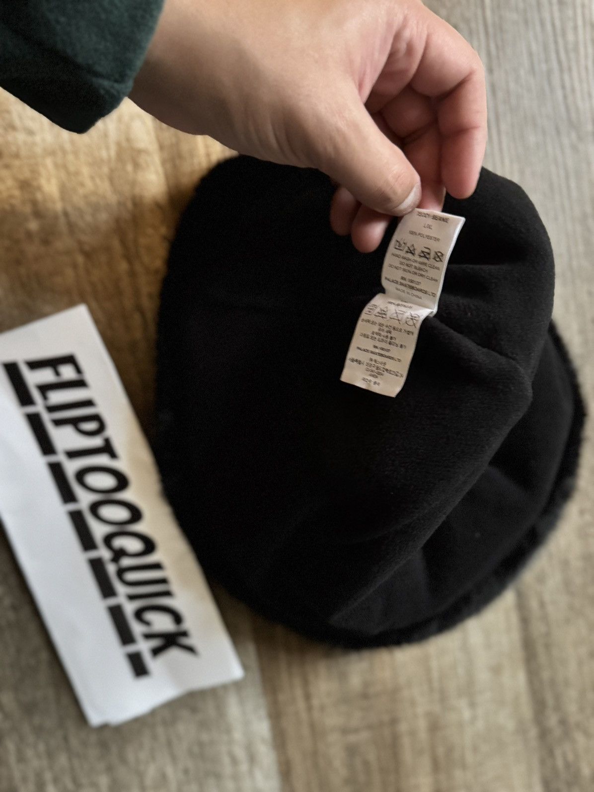 Palace Teddy Beanie Black Tip | Grailed
