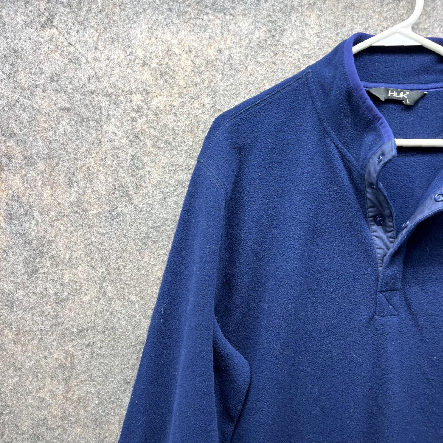 Vintage VINTAGE Huk Sweater Men Large Blue 1/4 Zip Pullover Sweatshirt Casual Fleece Jacket Vtg Size US L / EU 52-54 / 3 - 3 Thumbnail