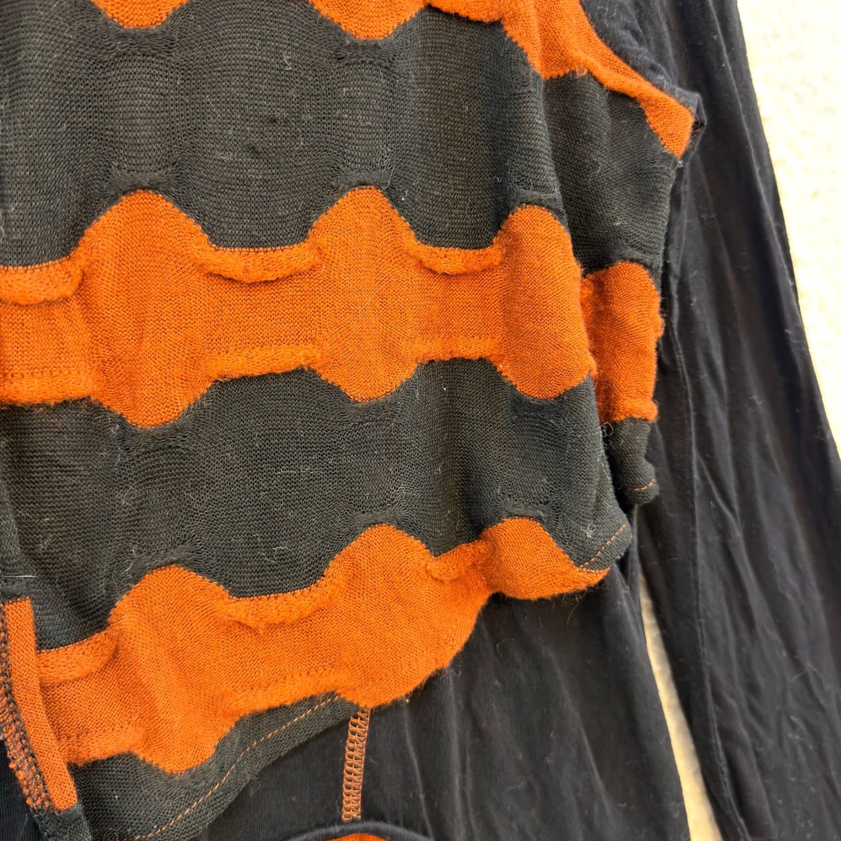 Vintage VINTAGE Mirror Image Shirt XL Black Orange Asymmetrical Hippie Boho Grunge Goth Halloween Y2K top Size XL / US 12-14 / IT 48-50 - 6 Thumbnail