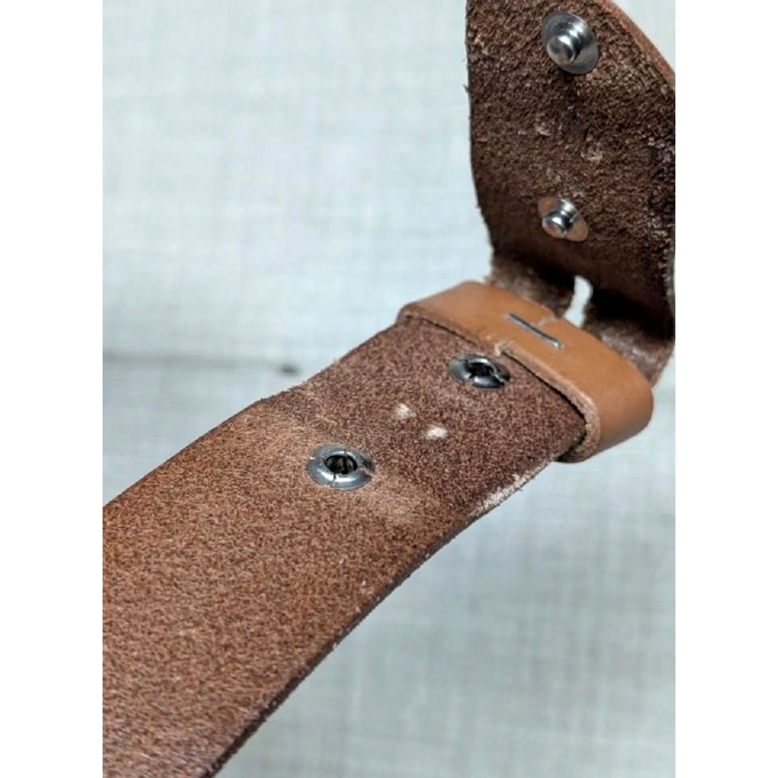 Vintage VINTAGE handcrafted belt Western Men 40 Cowboy brown leather full grain cowhide 1-1/2" width Size 40 - 6 Thumbnail