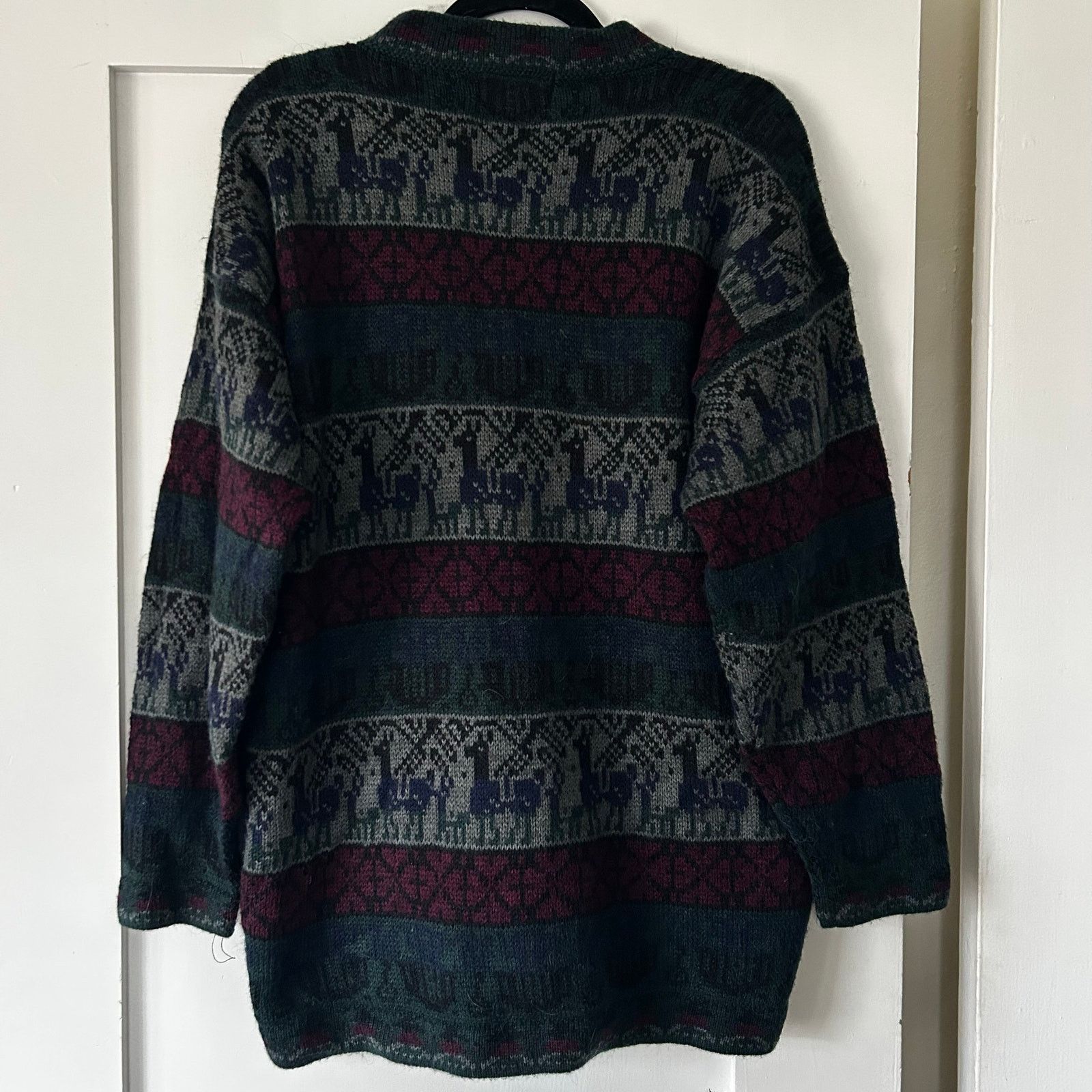 The Unbranded Brand Unisex 100% alpaca made in Peru cardigan multicolor sweater Size US L / EU 52-54 / 3 - 2 Thumbnail