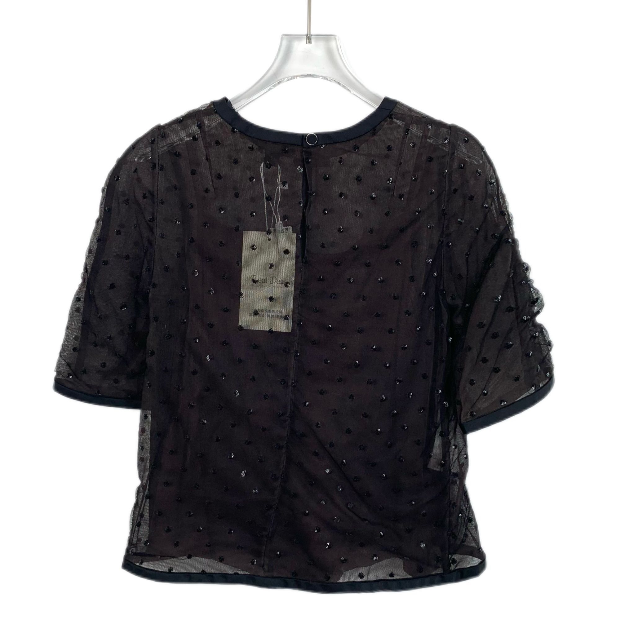 Louis Vuitton Louis Vuitton Black Sheer Polka Dot Blouse Womens Size 34 Ma Size XXS / US 00 / IT 34 - 2 Thumbnail