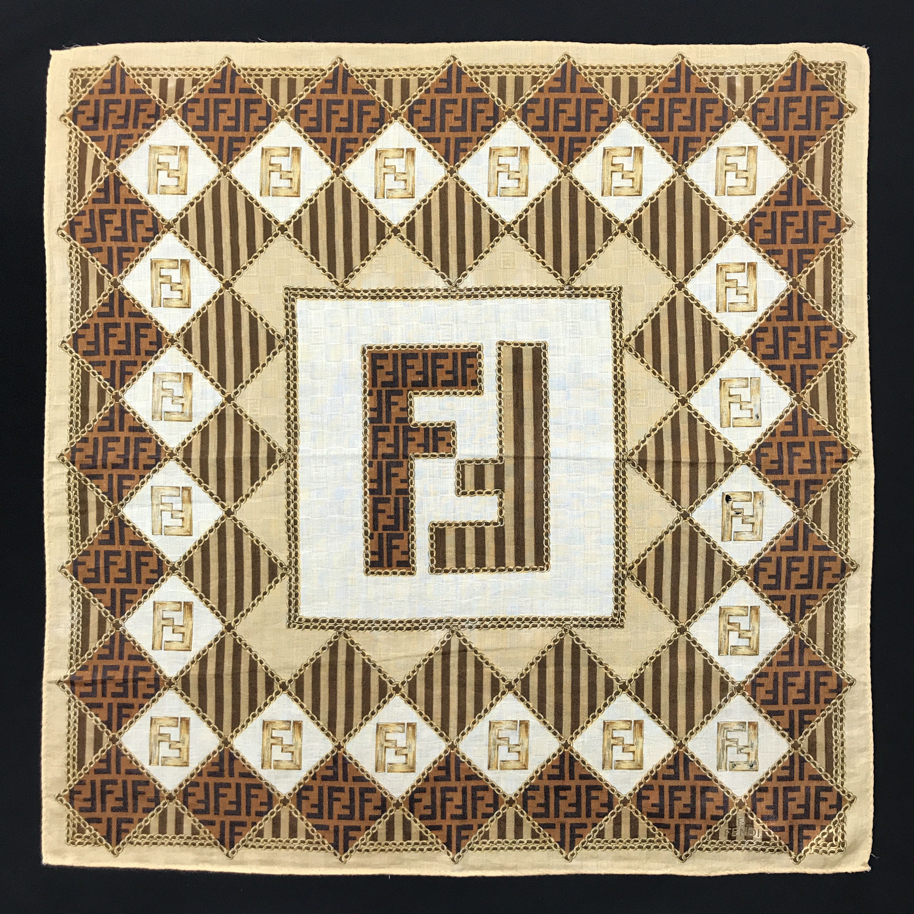 Vintage Vintage Fendi Monogram Bandana Neckerchief Handkerchief Size ONE SIZE - 1 Thumbnail