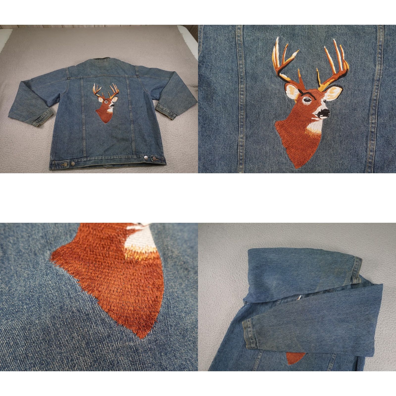 Vintage VINTAGE Elk Canyon Denim Jacket Mens XL Blue Trucker Embroidered Buck Deer Western Casual Size US XL / EU 56 / 4 - 9 Thumbnail
