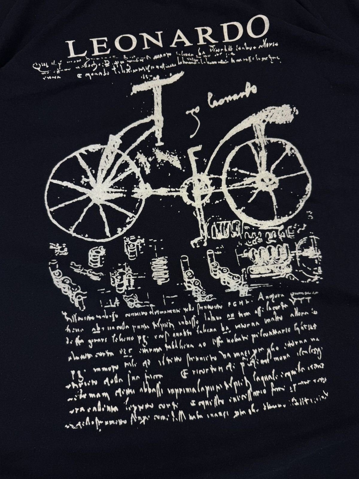 Vintage Vintage 90s Leonardo da Vinci bicycle sketch graphic tee art Size US XL / EU 56 / 4 - 4 Thumbnail