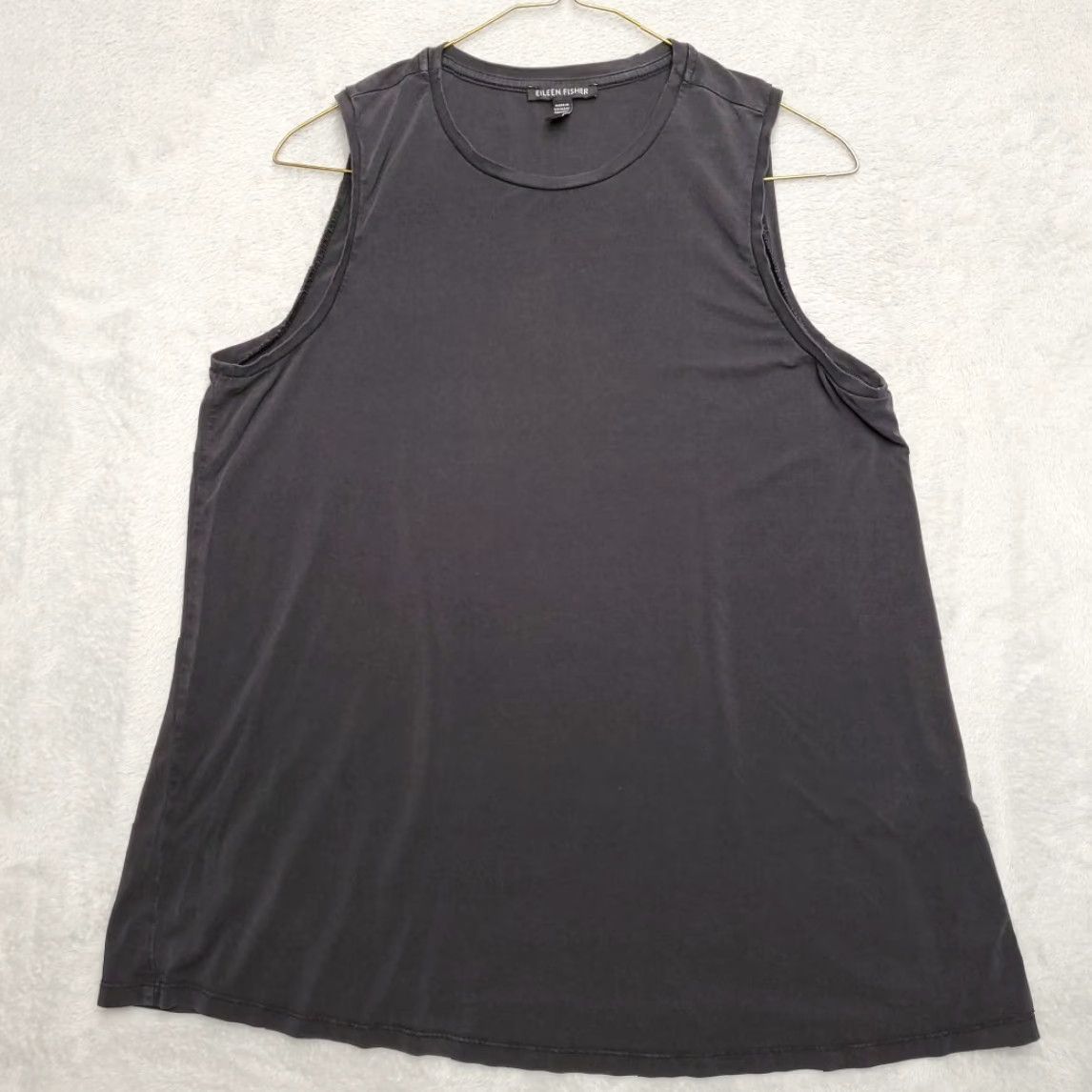 Eileen Fisher Eileen Fisher Top Womens Small Black Tencel Stretch Blend Sleeveless Lightweight Size S / US 4 / IT 40 - 6 Thumbnail