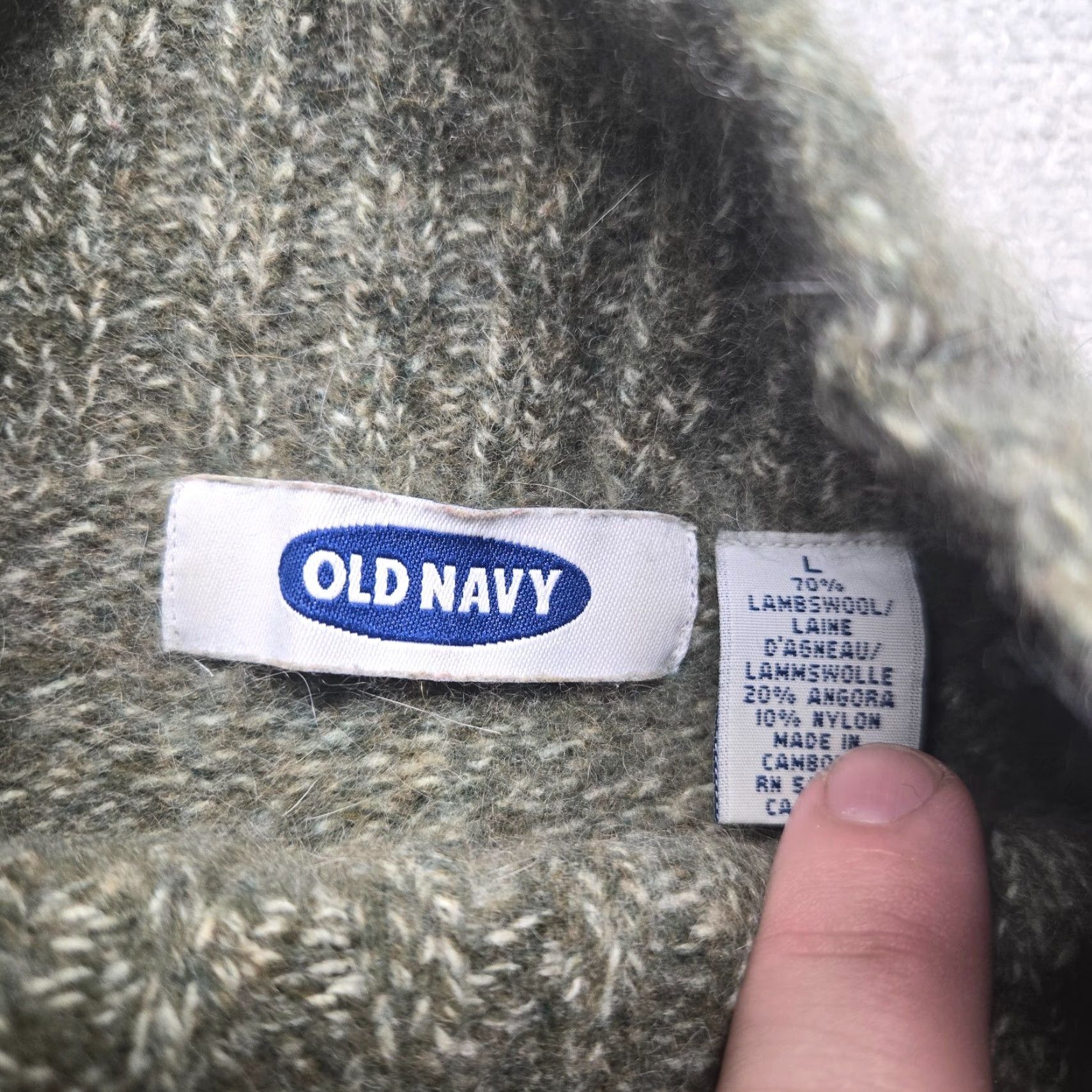 Old Navy Vintage Old Navy Women's Gray Cable-Knit Mock Neck Sweater L Winter Casual Size L / US 10 / IT 46 - 2 Thumbnail