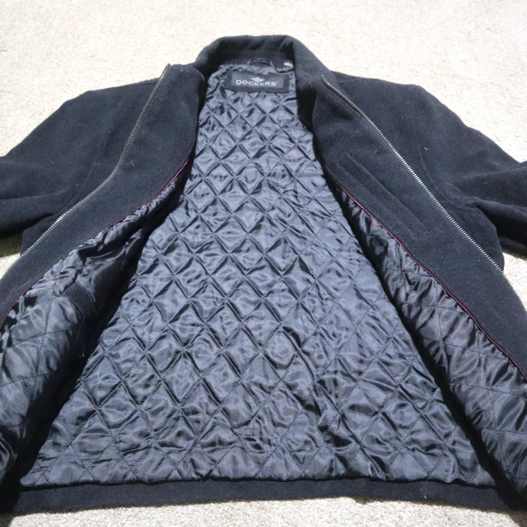 Dockers DOCKERS Jacket Wool Overcoat Mid-Length Black XL Mens Size XL Over Coat Wool Jacket for Winter Classic 00s? Size US XL / EU 56 / 4 - 4 Thumbnail