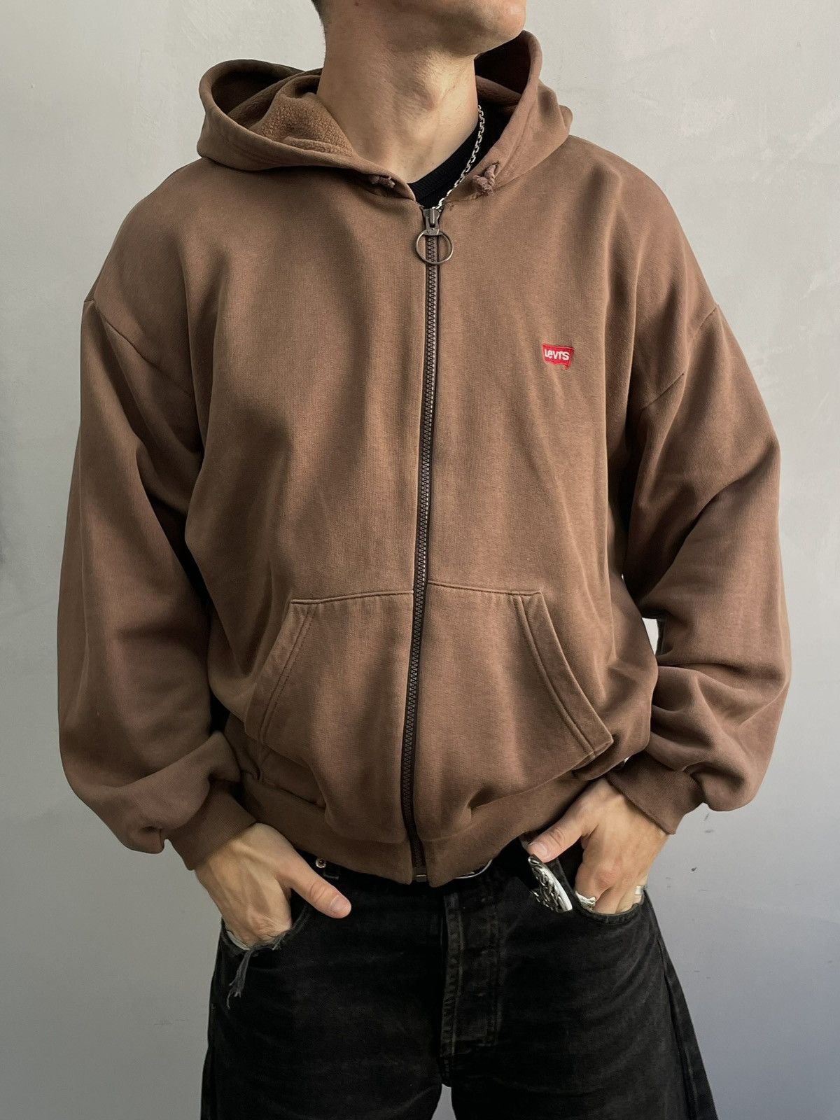 Levi's Brown Levis vintage 90s boxy oversized hoodie Size US L / EU 52-54 / 3 - 2 Thumbnail