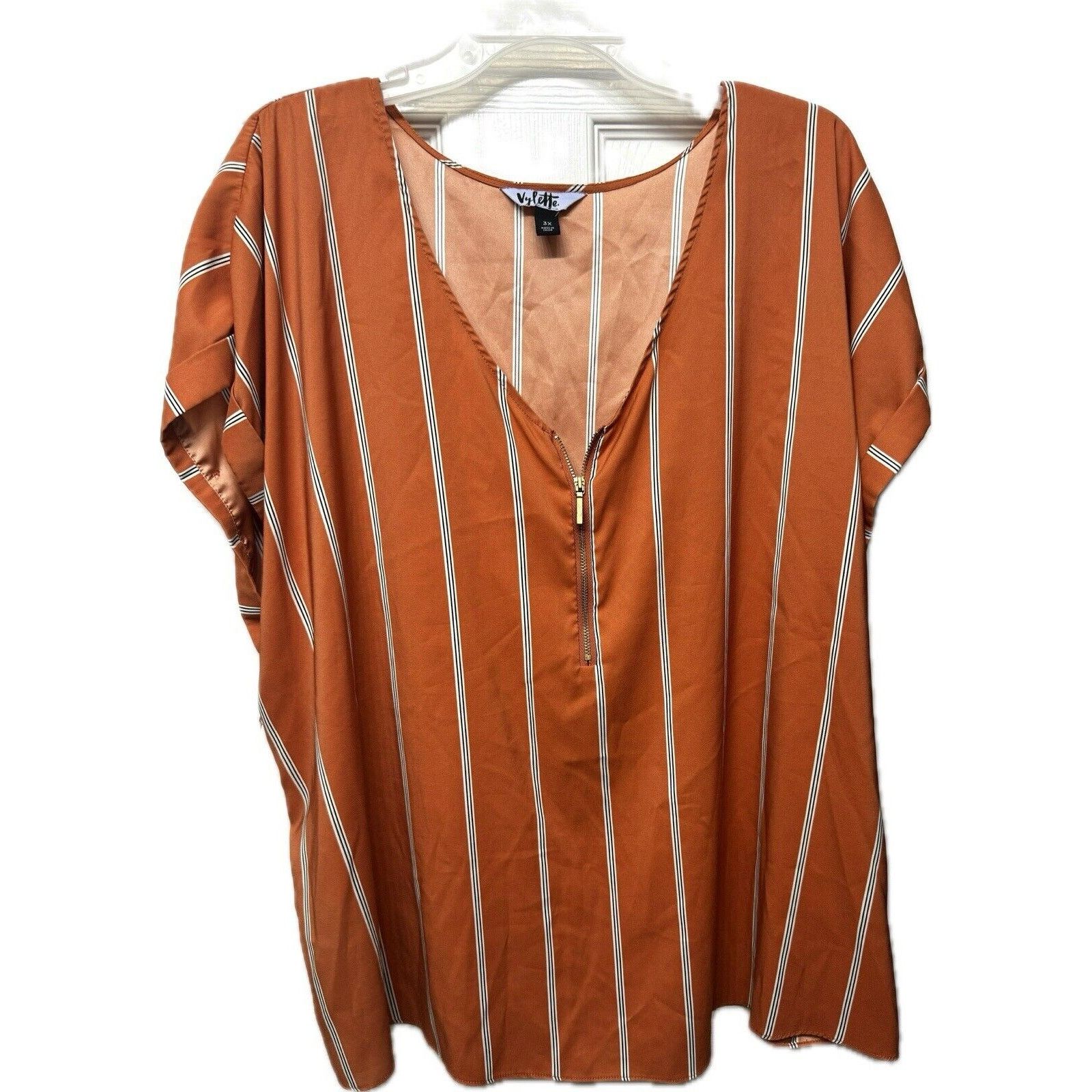 Other Valette Women’s Creamcicle Orange Striped Blouse - 3XL Size 3XL / US 20-22 - 1 Thumbnail
