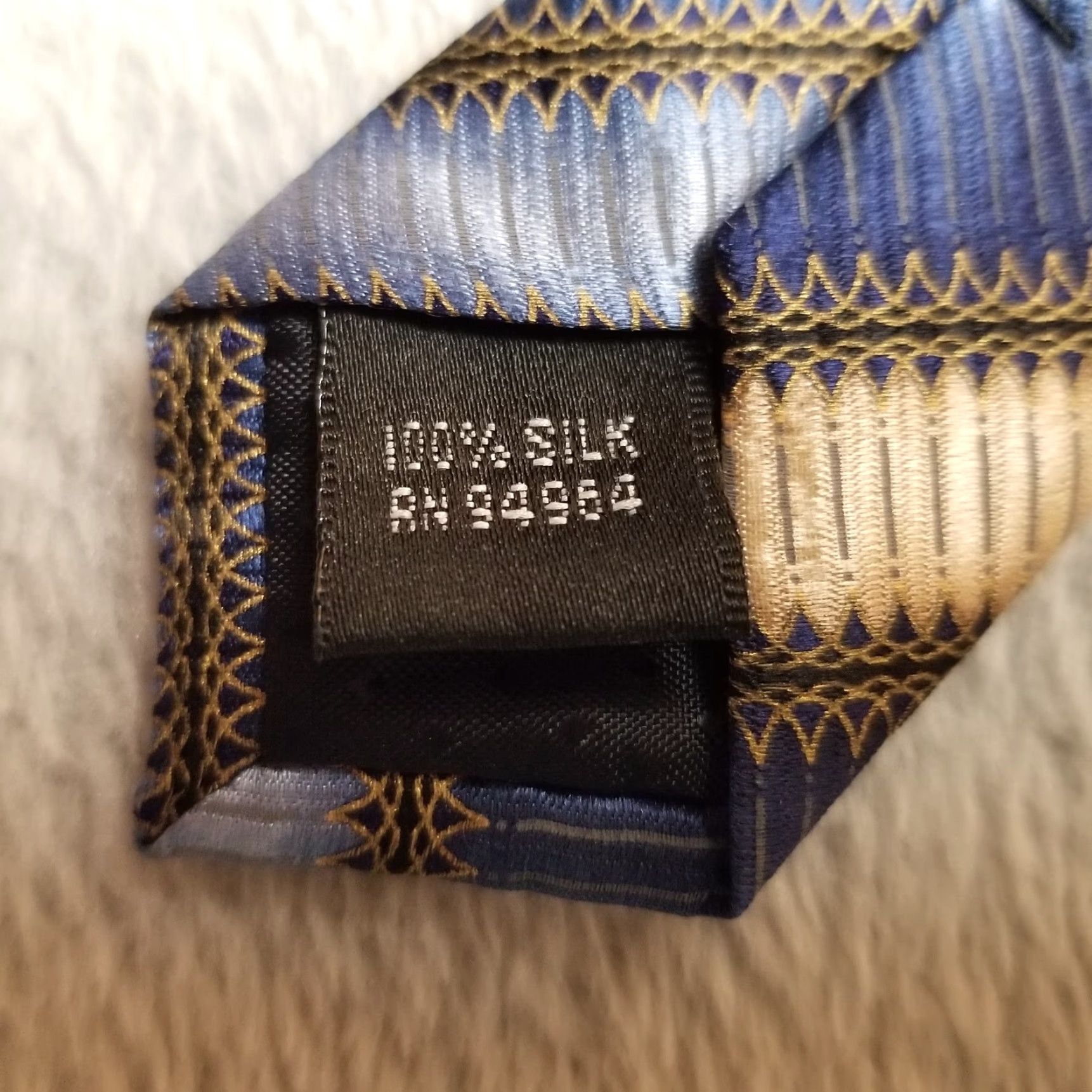 Vintage Adolfo Tie Mens Blue Striped 100% Silk Classic 60" Tie Mens One Size Blue Striped Silk Classic Adolfo Tie Mens Size ONE SIZE - 5 Thumbnail