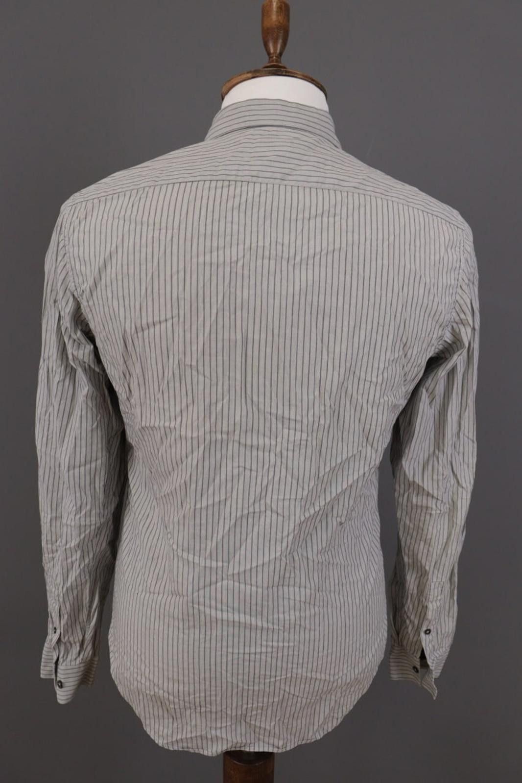 Designer Burberry London Gray Striped Button Down Shirt Size 39 Size US M / EU 48-50 / 2 - 9 Thumbnail