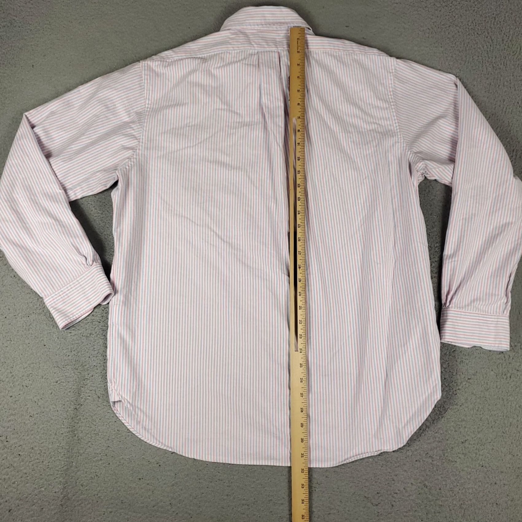 Brooks Brothers Brooks Brothers Shirt Mens 17 Pink Striped Regent Dress Button Up Long Sleeve Regular Cotton 100% Mens Dress Shirt Size 46R - 6 Thumbnail