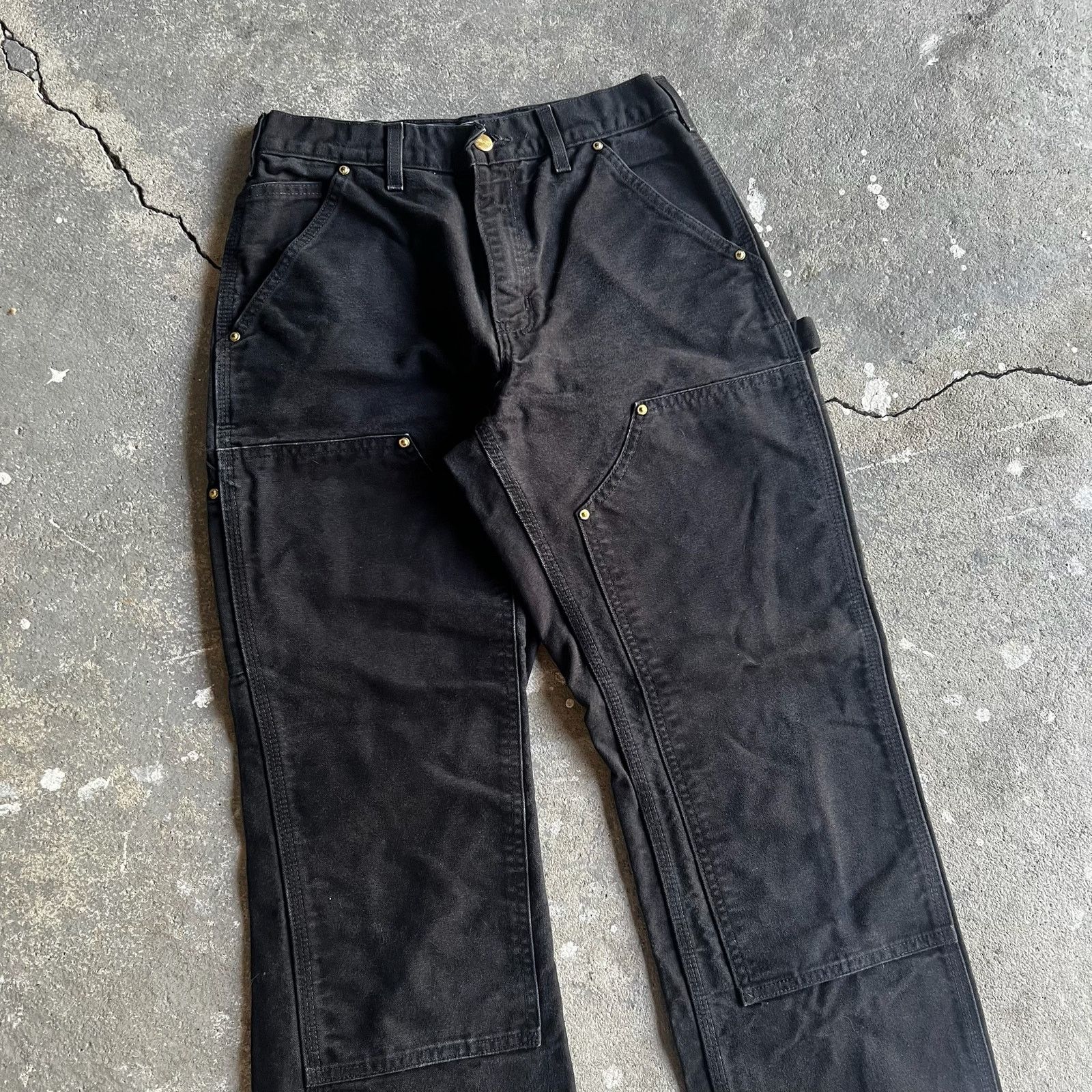 Carhartt × Vintage Carhartt black double knee work wear carpenter pants Size US 27 - 2 Thumbnail