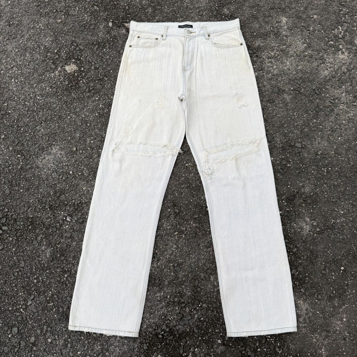 Japanese Brand VINTAGE POWER TO THE PEOPLE WHITE DENIM JEANS Size US 33 - 1 Thumbnail