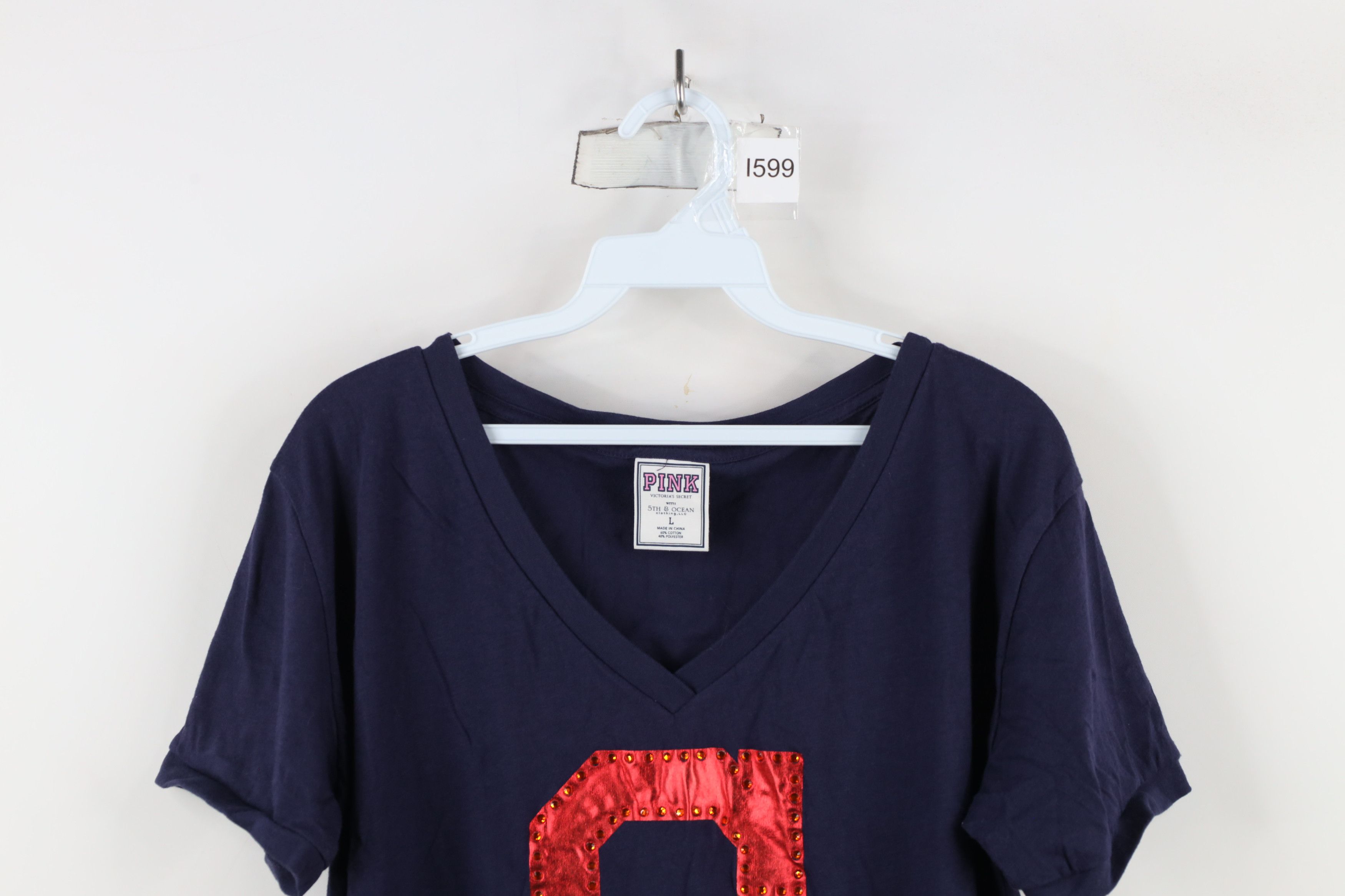Pink × Vintage Pink Victorias Secret Cleveland Indians Baseball T-Shirt Size L / US 10 / IT 46 - 2 Thumbnail