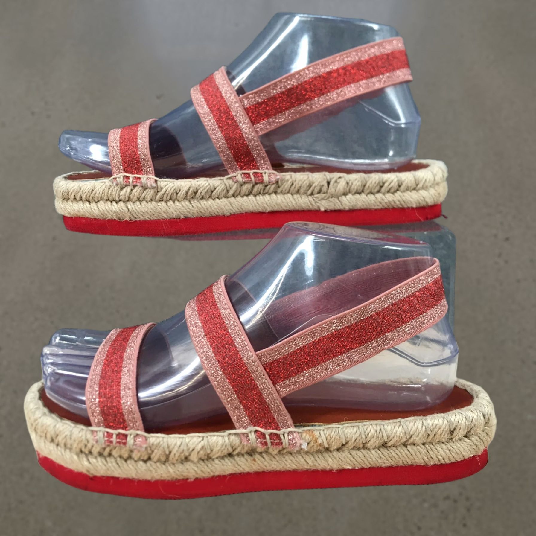 American Eagle Outfitters American Eagle Outfitters Sandals Womens 8 Platform Espadrilles Red Glitter Size US 8 / IT 38 - 1 Thumbnail