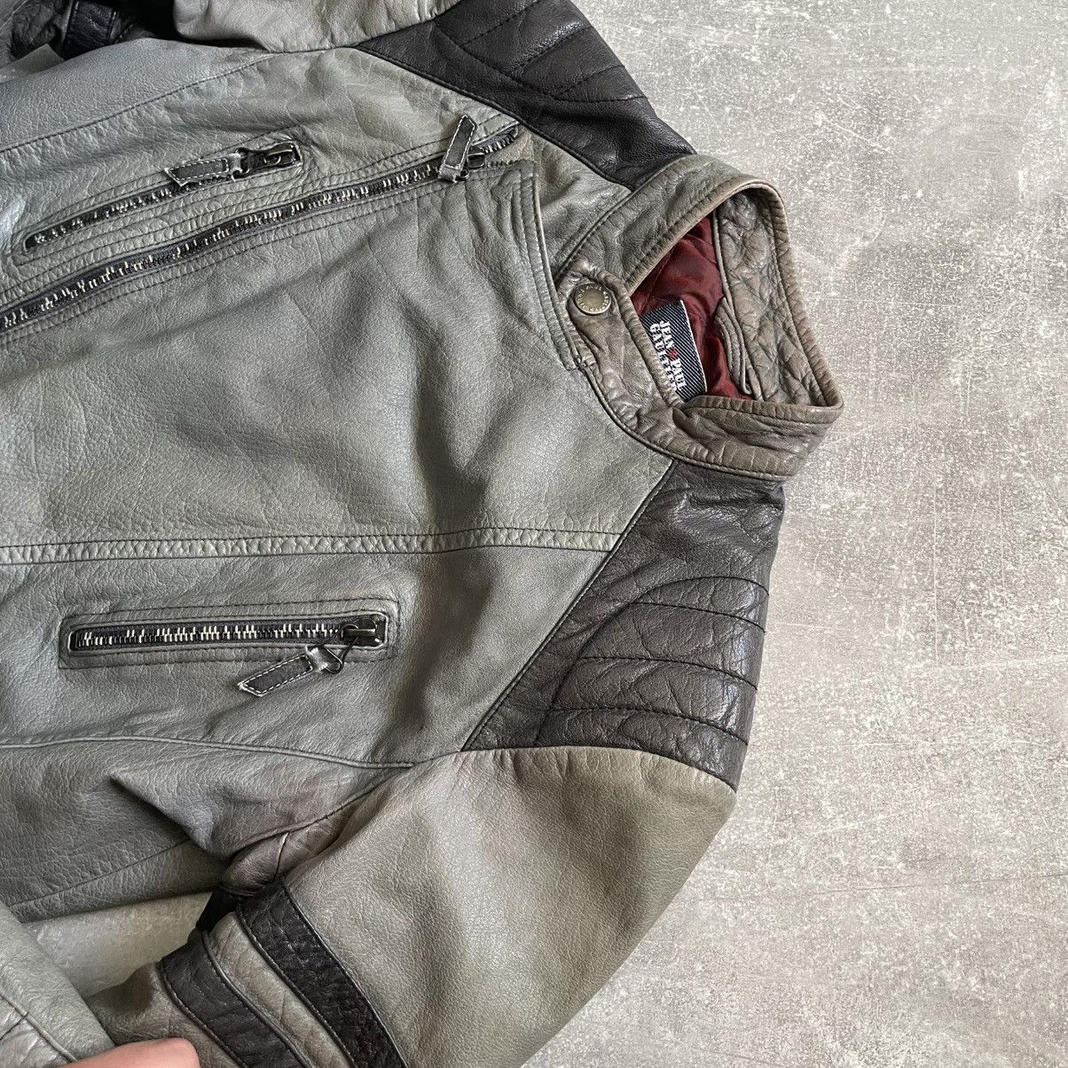 Jean Paul Gaultier 90s moto bomber 80s chrom Studded Leather Jacket distressed Size US XXS / EU 40 - 12 Thumbnail