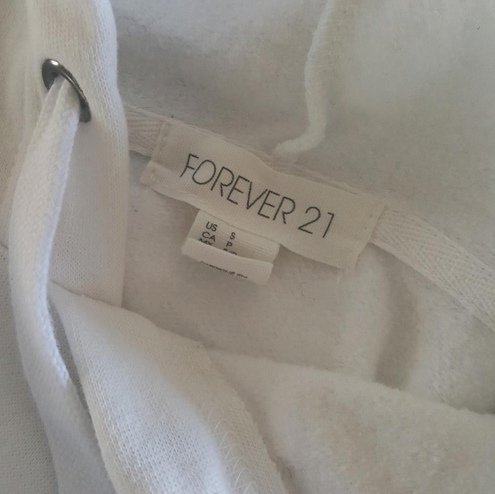 Forever 21 White Hooded F21 Sweatshirt Long Sleeve Size S / US 4 / IT 40 - 5 Thumbnail