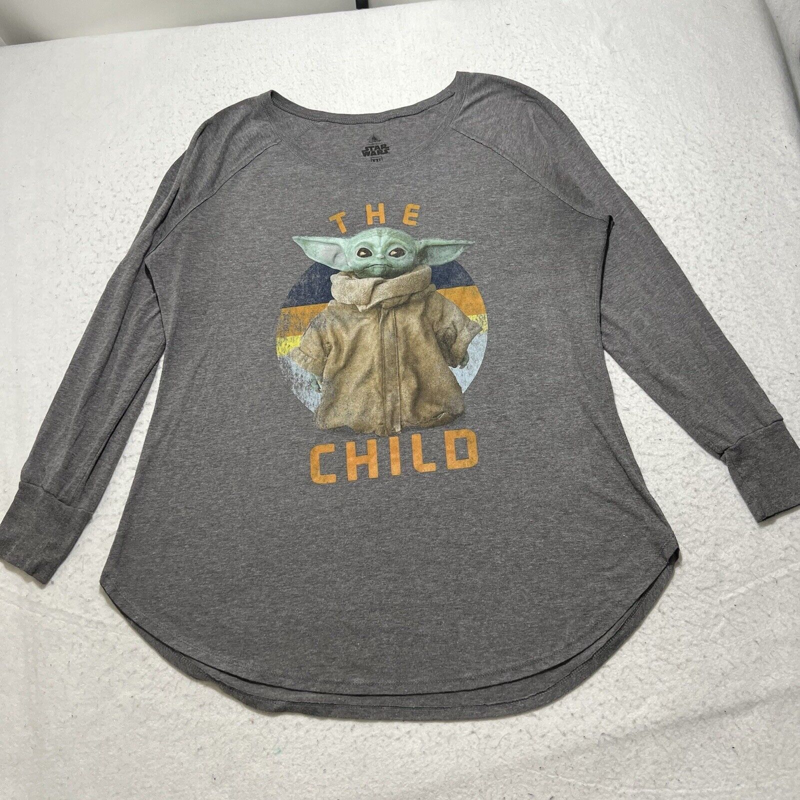 Disney Disney XXL Star Wars Baby Yoda Long Sleeve Graphic T Shirt Size XXL / US 16-18 / IT 52-54 - 1 Thumbnail