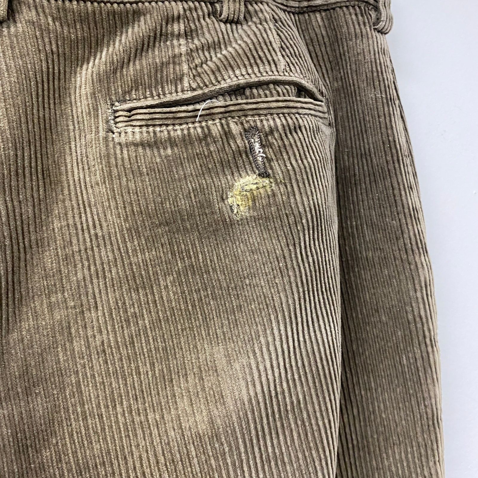 Savane Savane Mens Size 36 x 29 Earth Green Corduroy Trousers Pants Size 36" / US 14 / IT 50 - 4 Thumbnail