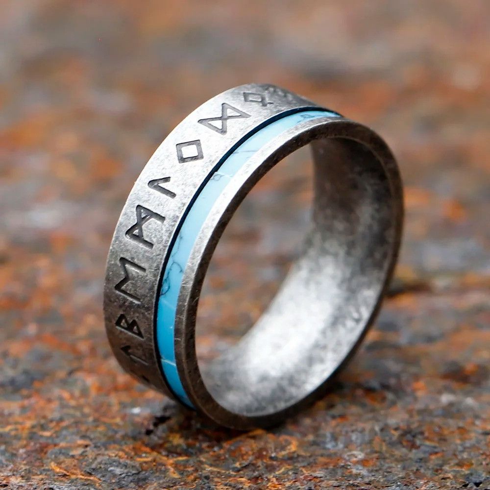 Jewelry Amulet Rune Viking Ring Streetwear Jewelry Fashion Gift Size ONE SIZE - 2 Thumbnail