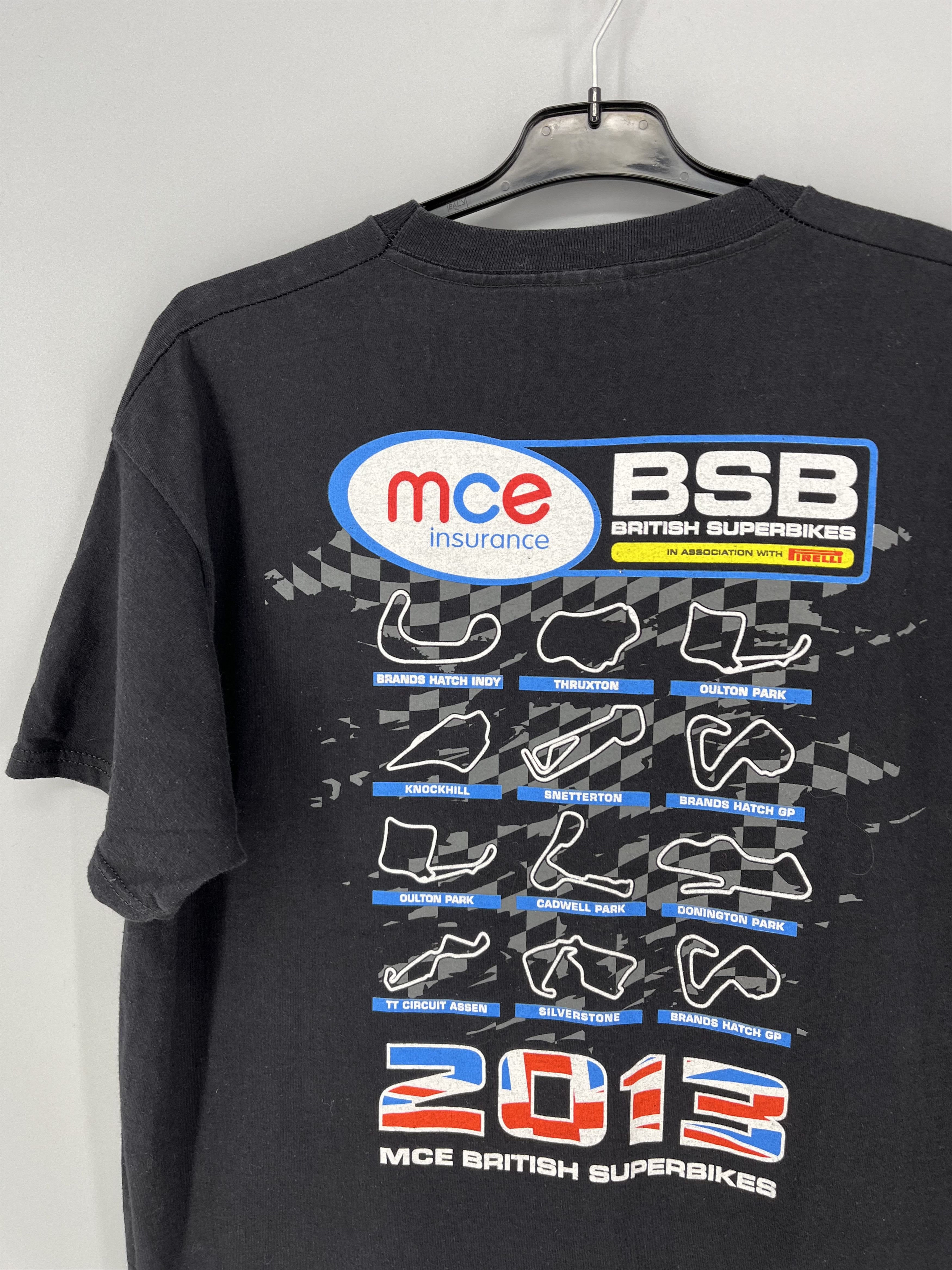 Vintage Vintage British Superbikes BSB Moto Racing Black T-shirt Size US XL / EU 56 / 4 - 8 Thumbnail