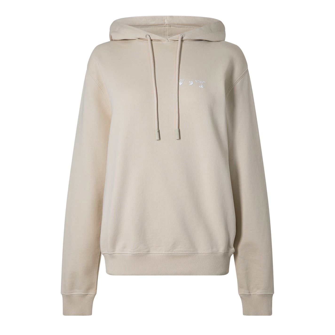 Off-White o1g2r1mq1224 Logo Hoodie in Beige Size XS / US 0-2 / IT 36-38 - 1 Thumbnail