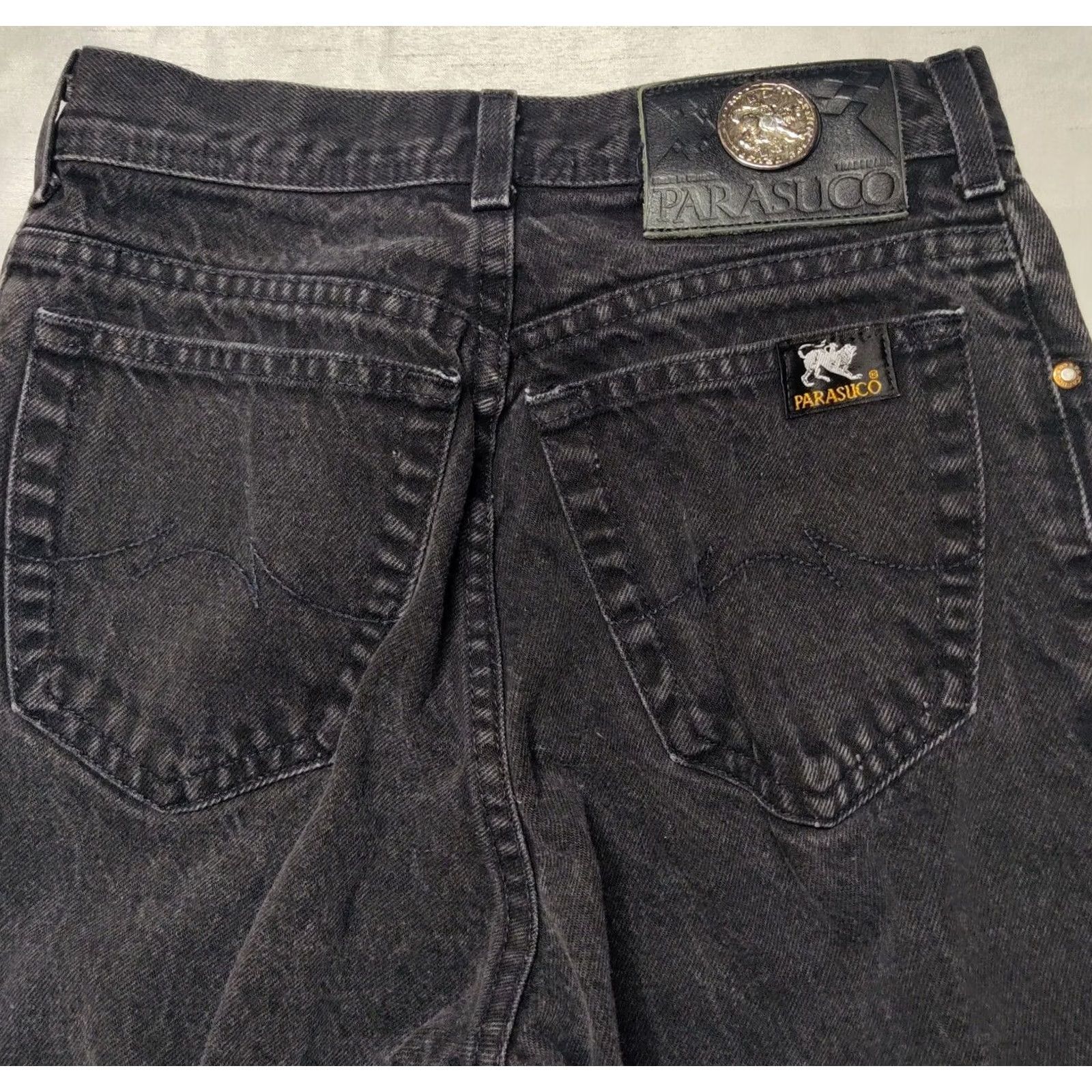 Parasuco PARASUCO Women Jeans 26x27 Black Tapered Ankle 5-Pocket Denim High Rise Regular Fit 100% Cotton Adults Womens Size 26" / US 2 / IT 38 - 3 Thumbnail