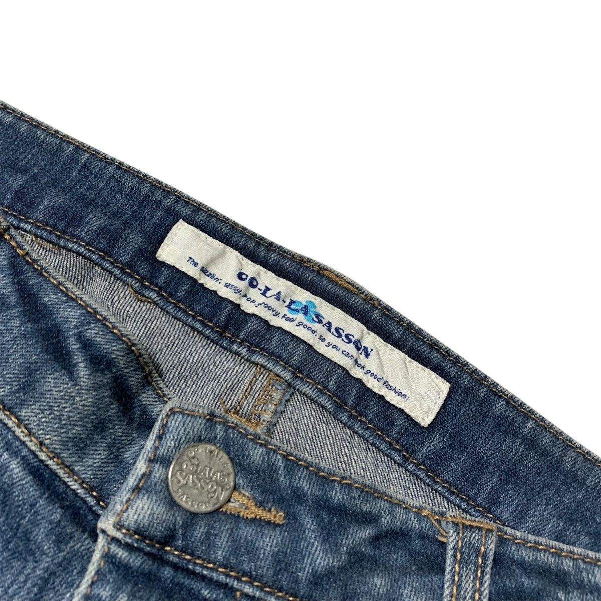 Japanese Brand × KMRii × Le Grande Bleu (L.G.B.) 🤩 Amazing Flared Oo-La-La Sasson Bootcut Faded Jeans Size US 29 - 2 Thumbnail
