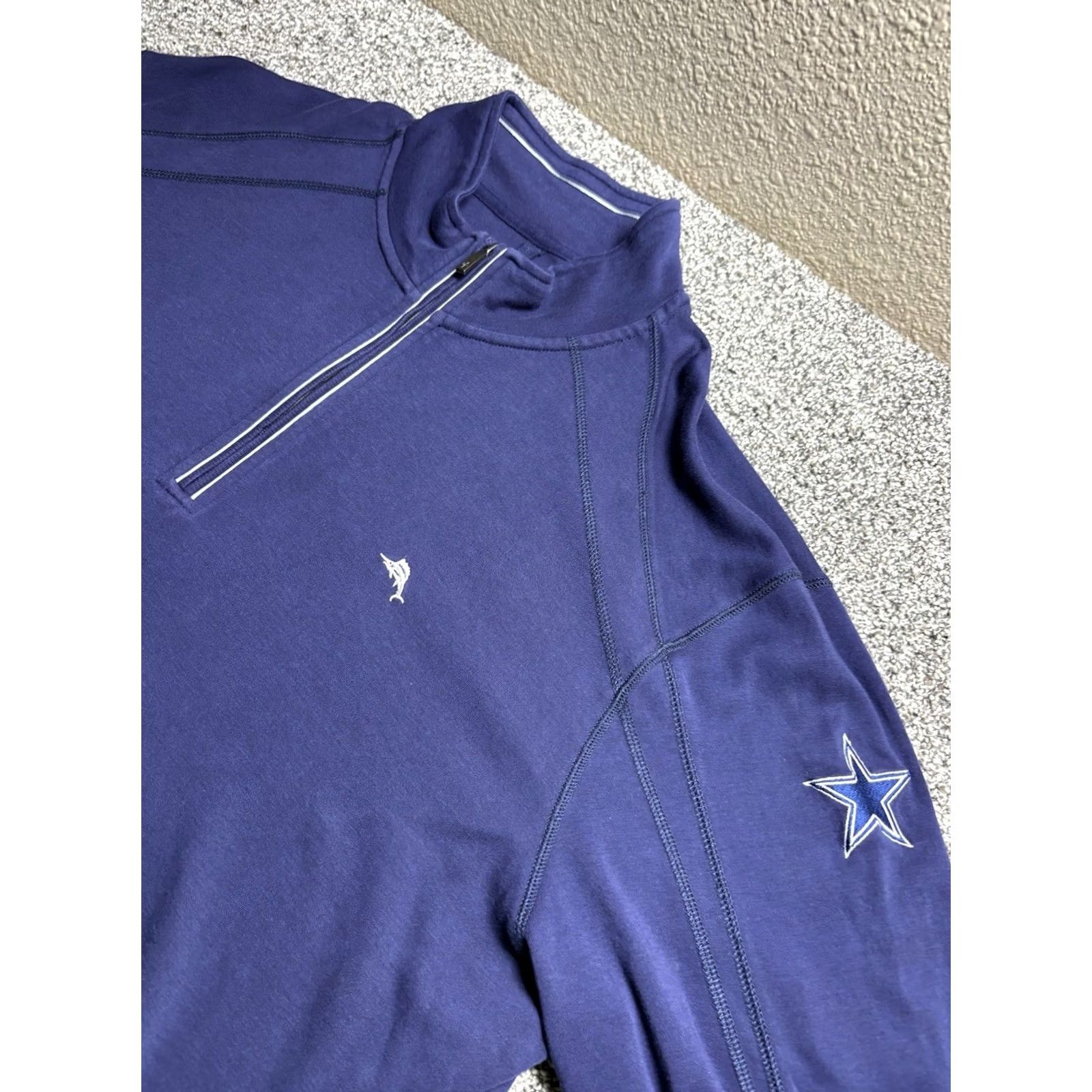 Tommy Bahama VINTAGE Tommy Bahama Dallas Cowboys 1/4 Zip Mens 2XL Blue Sweater Size US XXL / EU 58 / 5 - 3 Thumbnail