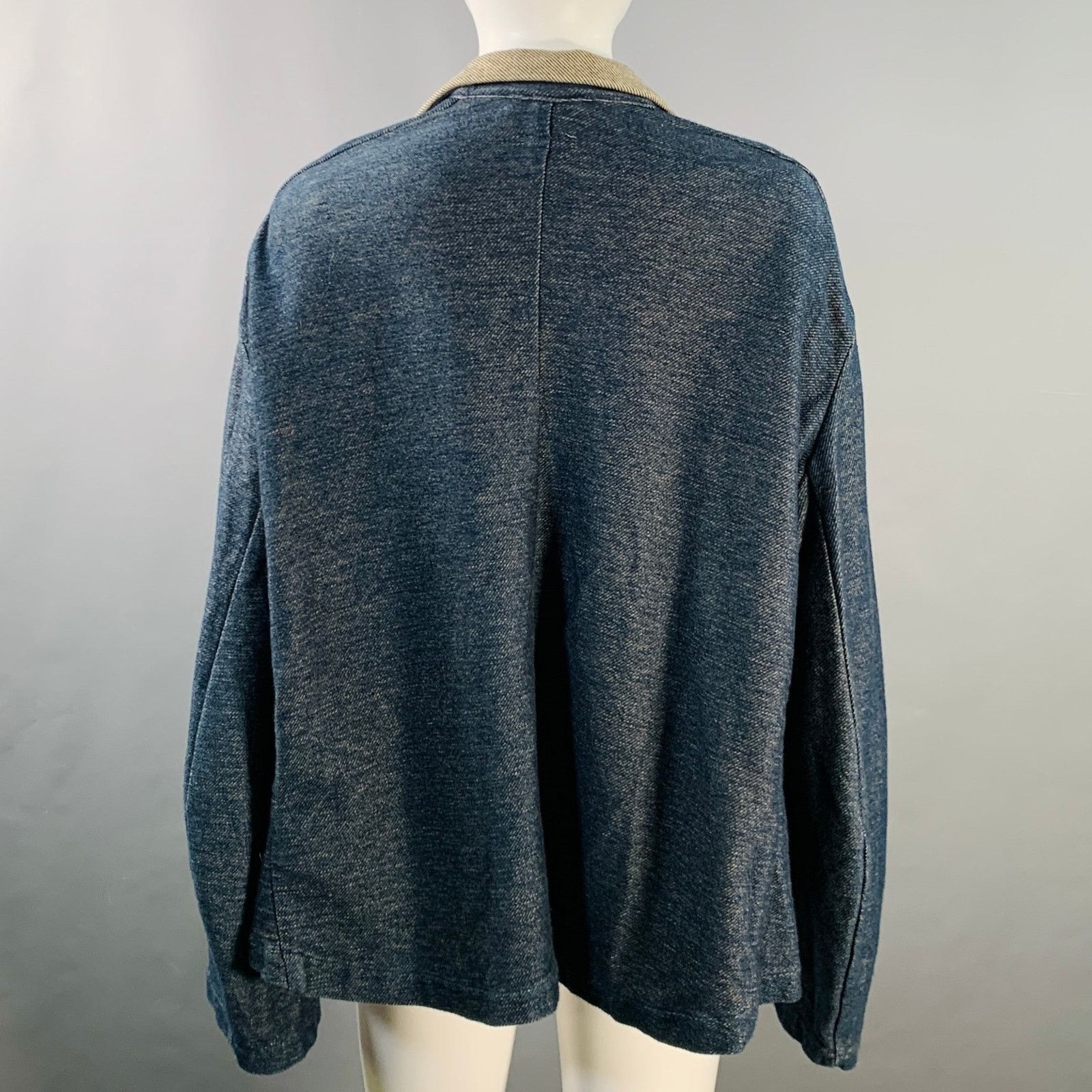 Kapital Size XS Indigo Tan Cotton Double Breasted Peak Lapel Jacket Size US XS / EU 42 / 0 - 5 Thumbnail