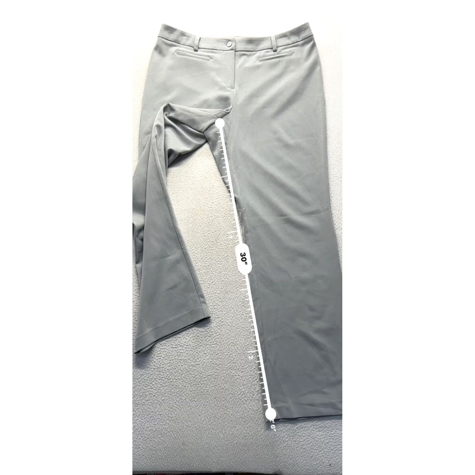 Vintage Chico's Dress Pants Gray Size 2 Regular Stretch Tailored Fit Front Flat Front Straight Leg Womens Pants Dress Pants Modern Tailored Fit 226B Size 26" / US 2 / IT 38 - 7 Thumbnail