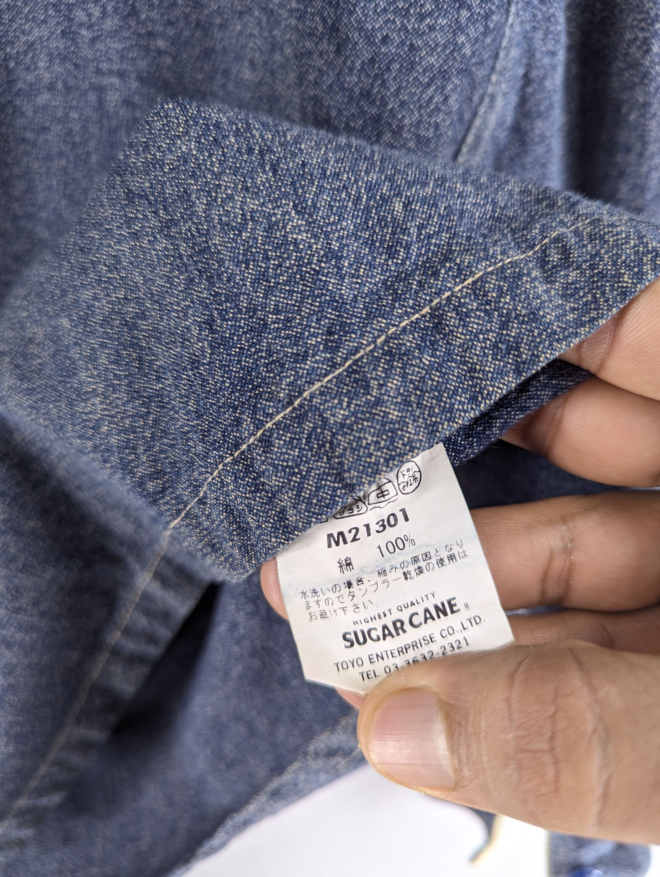Sugar Cane Sugar Cane Men's Long Sleeve Pullover Work Denim Shirt Size US M / EU 48-50 / 2 - 10 Thumbnail