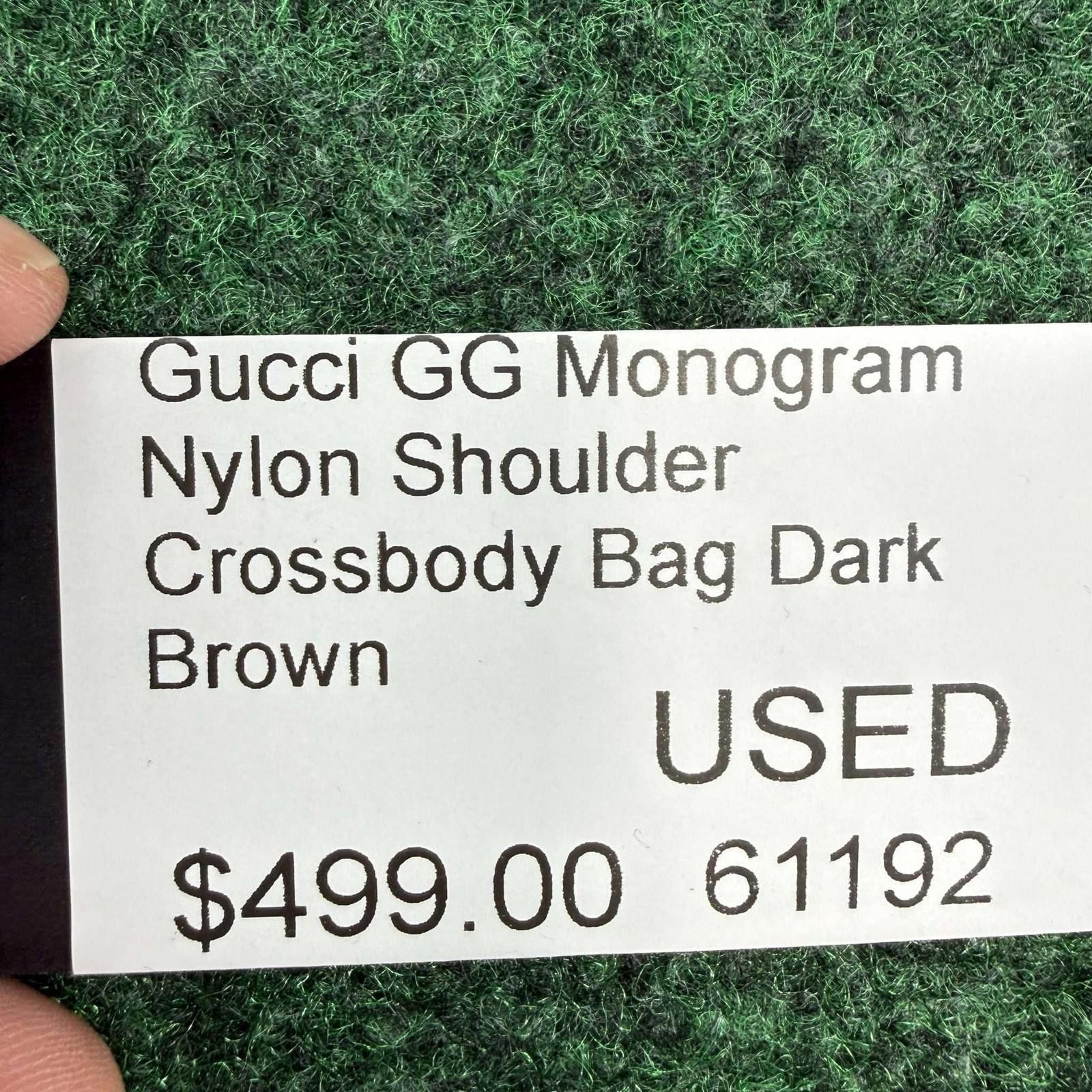 Gucci Gucci GG Monogram Nylon Shoulder Crossbody Bag Dark Brown Size ONE SIZE - 11 Thumbnail