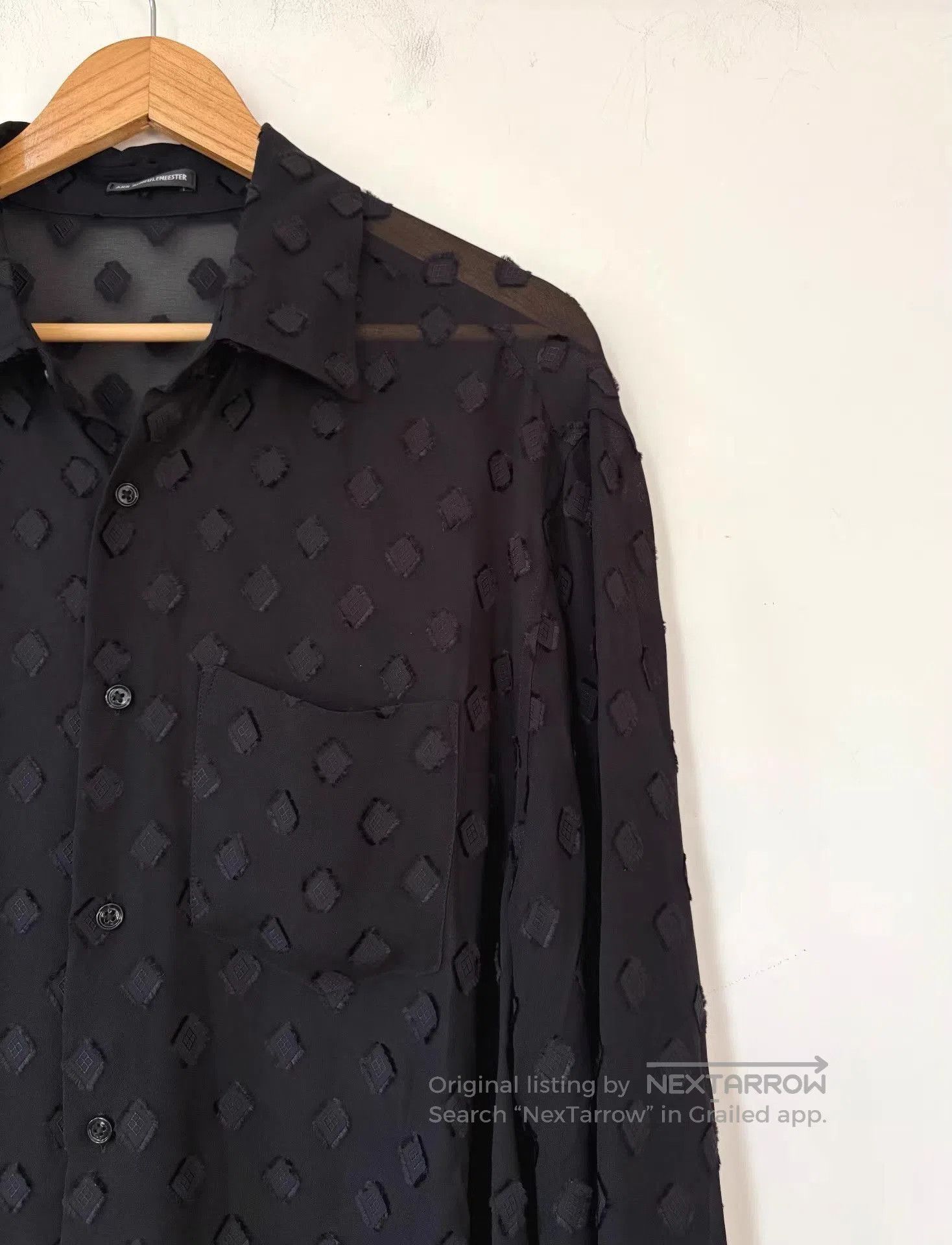 Ann Demeulemeester Black Diamond Pattern Long Sleeve Button. Size US M / EU 48-50 / 2 - 8 Thumbnail