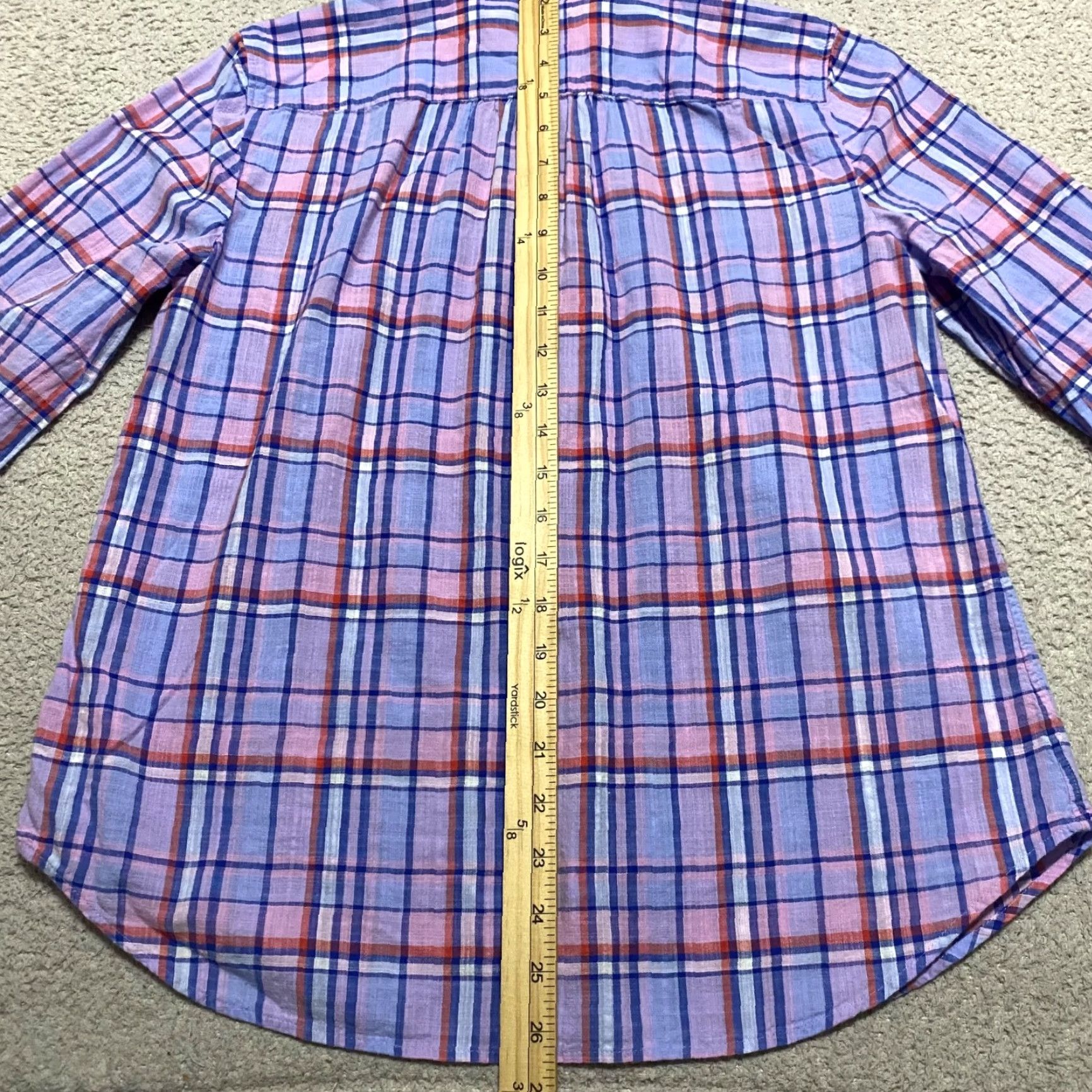 Talbots Talbots Womens Shirt M Multicolor Plaid Long Sleeve Button Up 100% Cotton Size M / US 6-8 / IT 42-44 - 7 Thumbnail