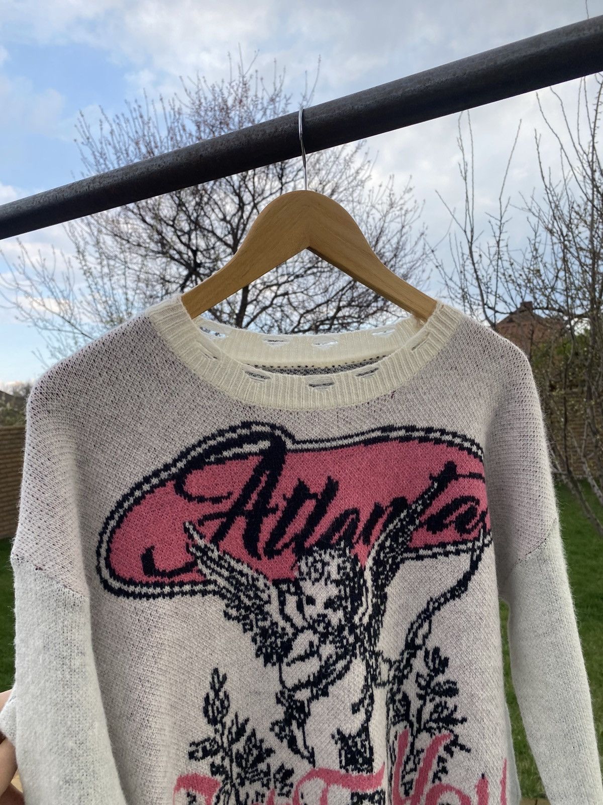 Vintage Y2K Angel Sweater Grunge Distressed Knit Vintage Aesthetic Size L / US 10 / IT 46 - 8 Thumbnail