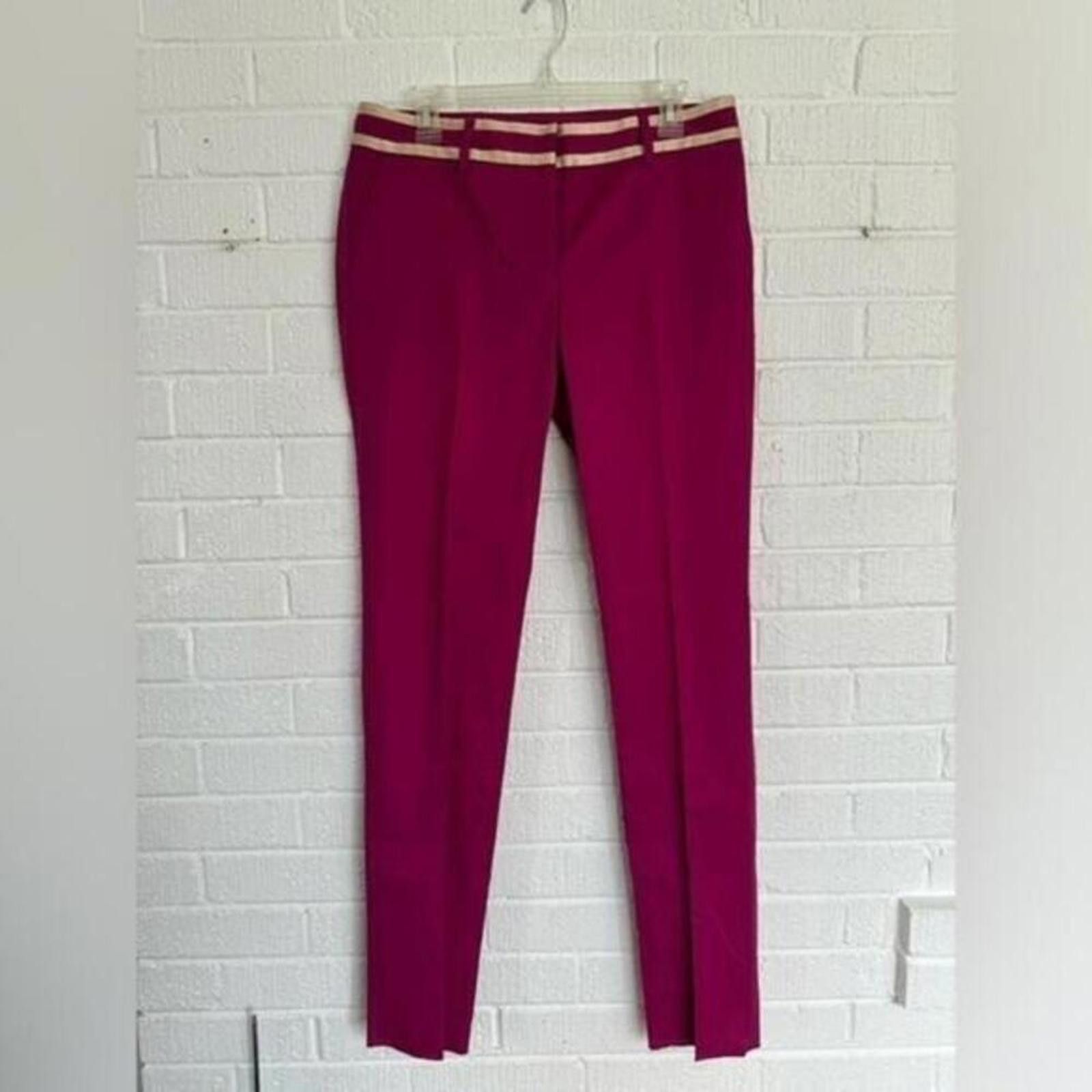 Fuchsia Dress Pants Striped Waistband RED Valentino