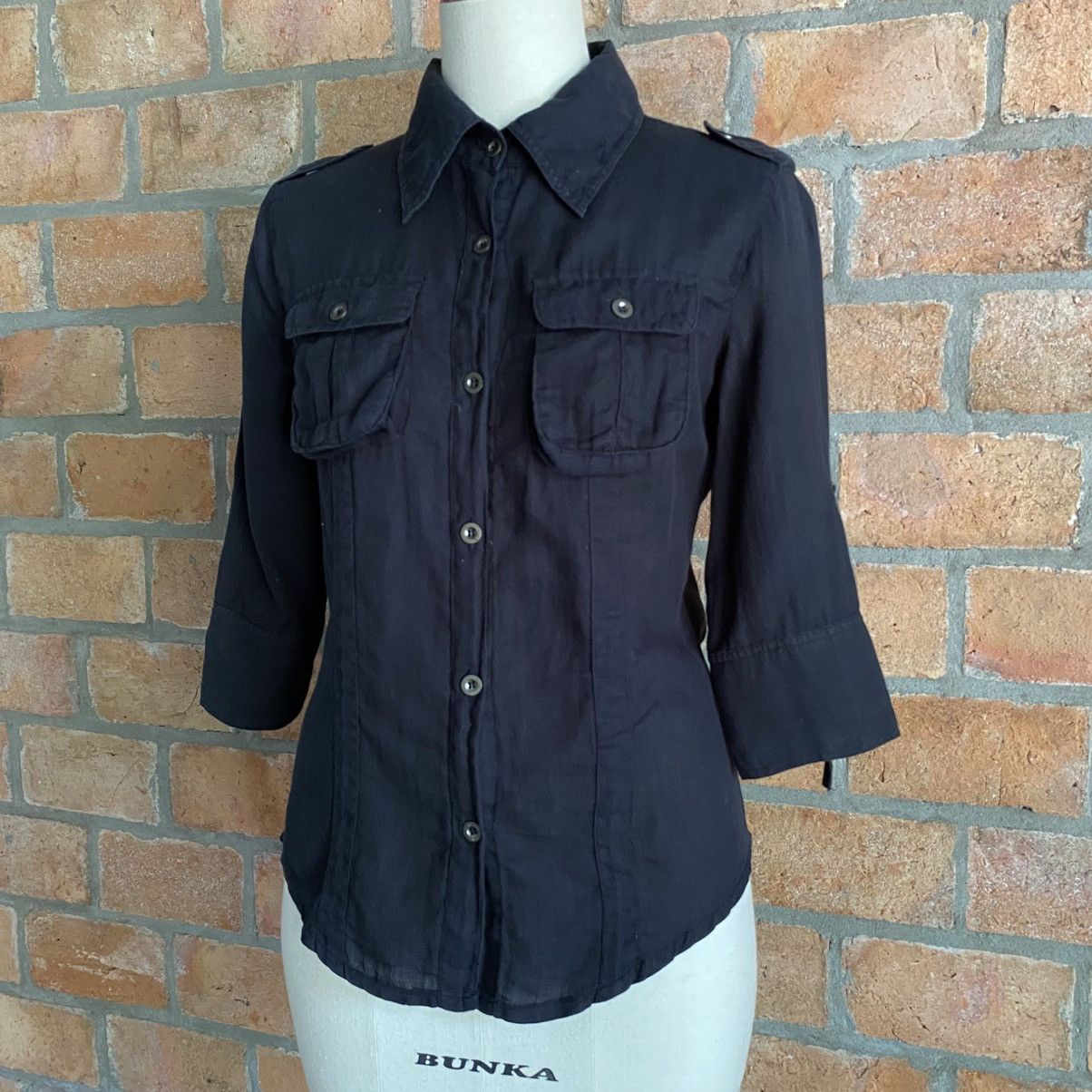 Japanese Brand G.O.A Vintage Black Shirt with Front Pockets Size M / US 6-8 / IT 42-44 - 17 Thumbnail